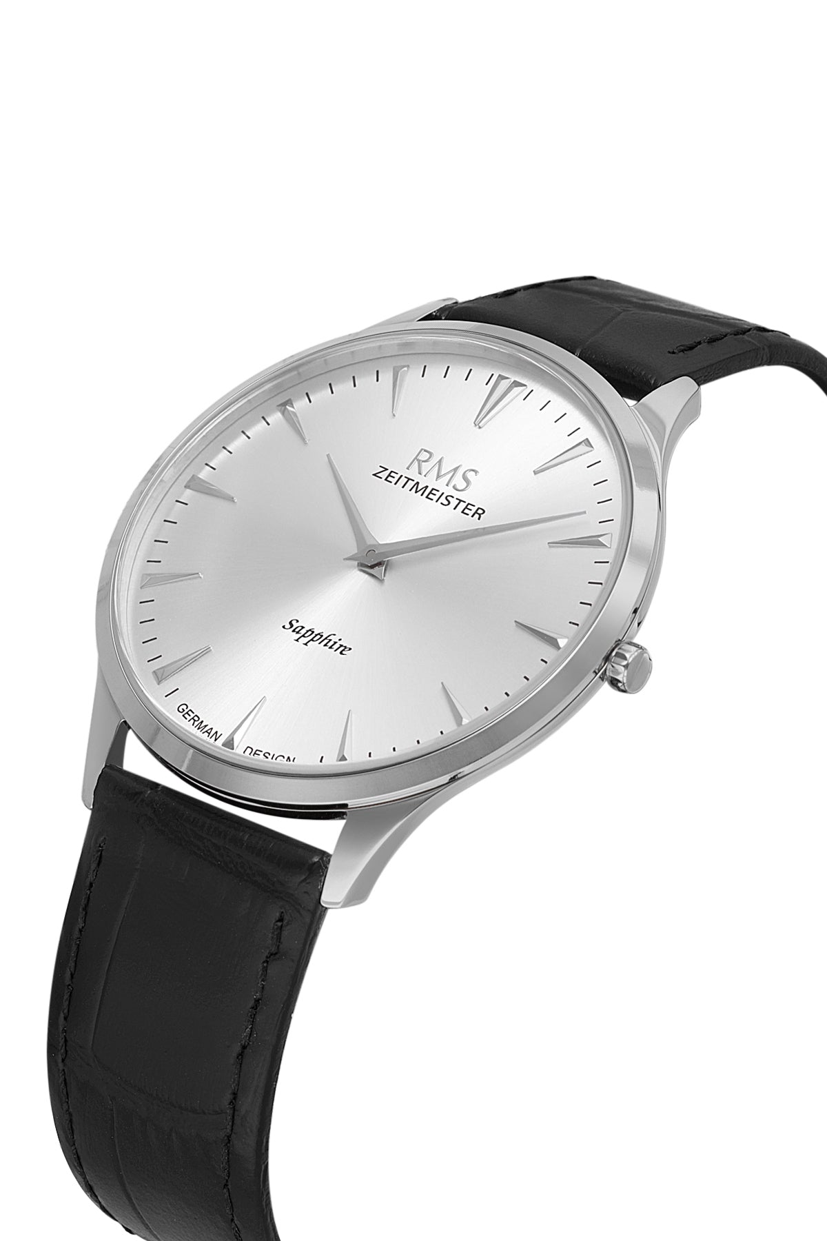 RMS Men's Silver Dial Silver Leather Watch - RMS.1.AG1004.90 - 3