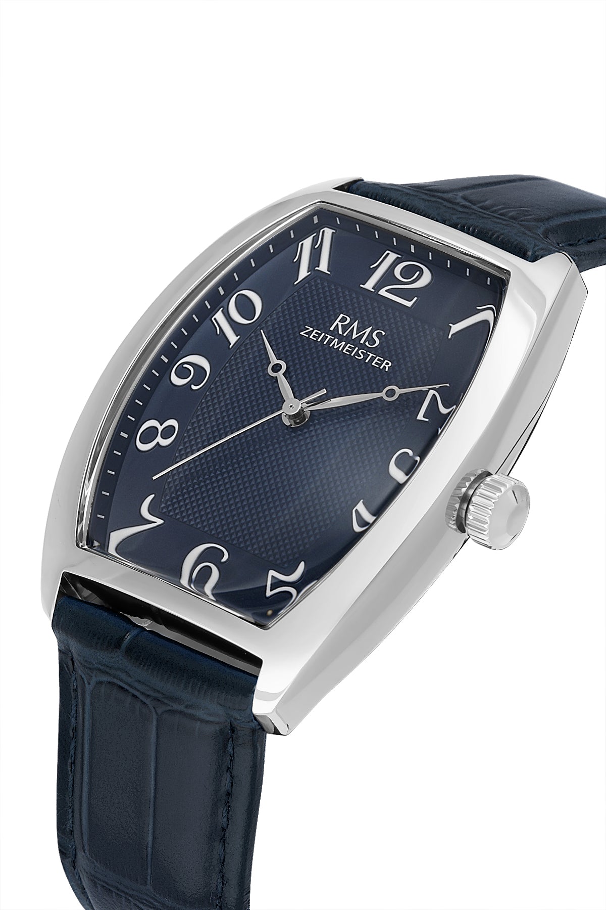 RMS Men's Blue Dial Silver Leather Watch - RMS.1.AG1533.103 - 3