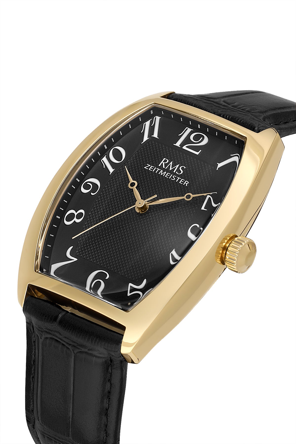 RMS Men's Black Dial Gold Leather Watch - RMS.1.AG1533.172 - 3