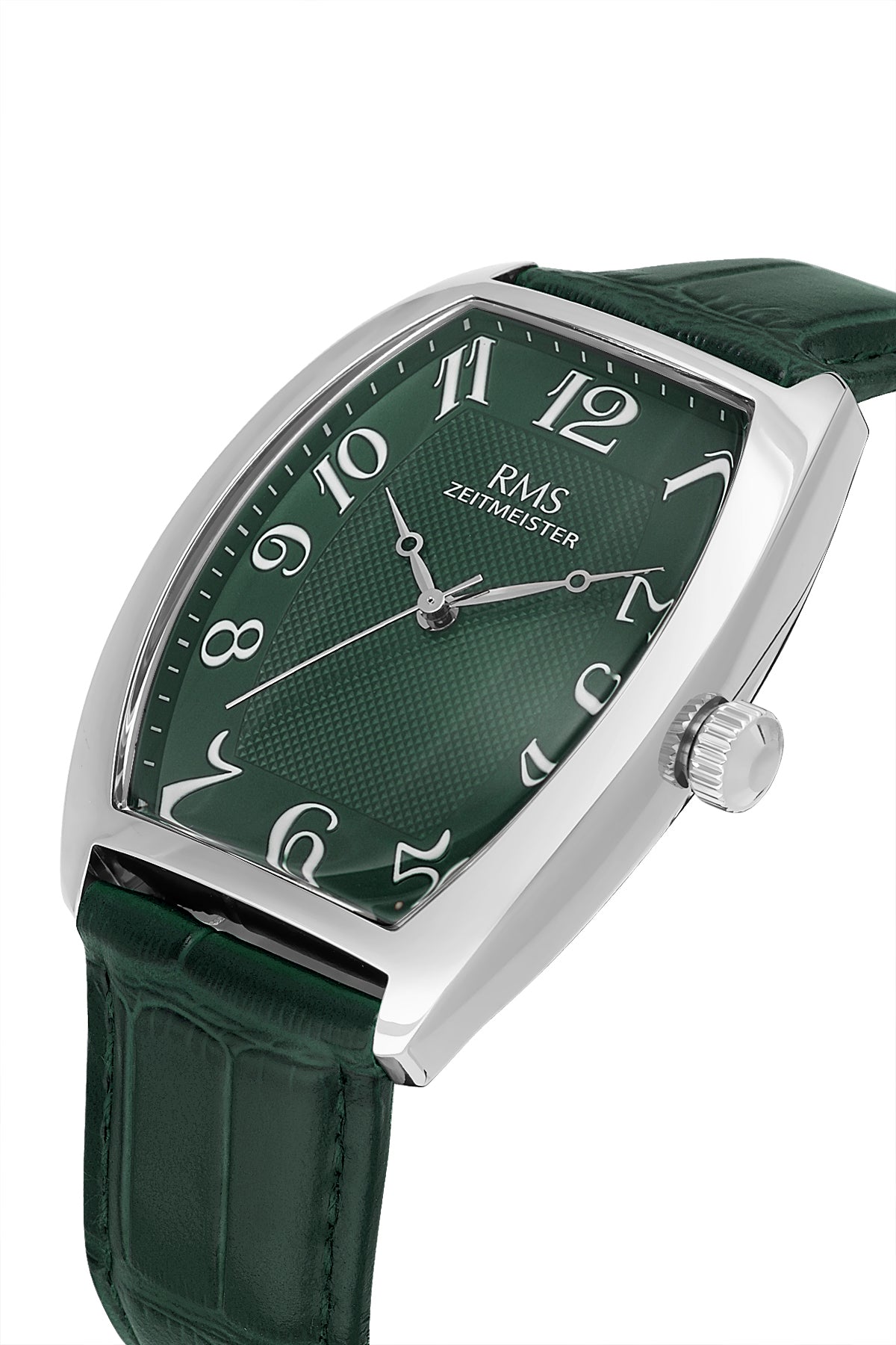 RMS Men's Green Dial Silver Leather Watch - RMS.1.AG1533.189 - 3
