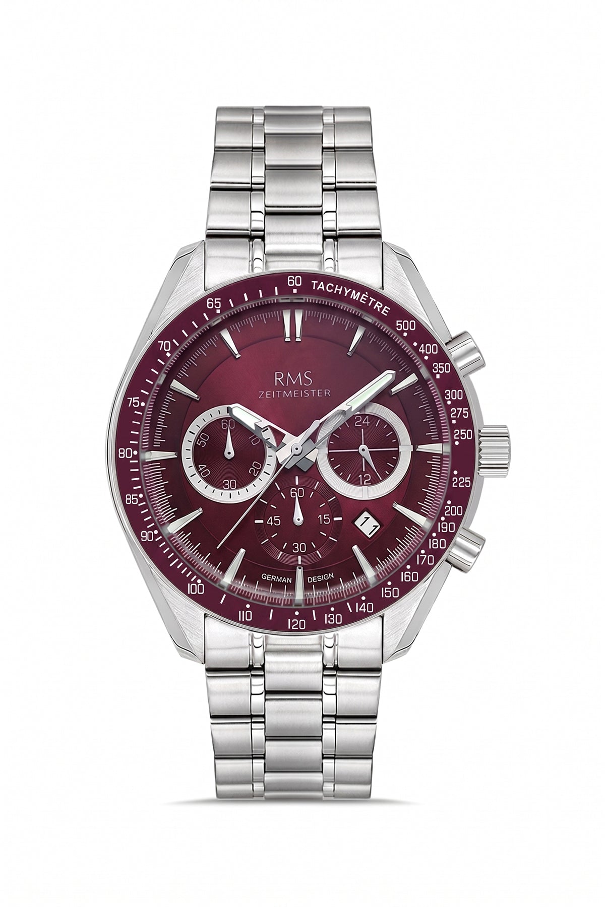 RMS Men's Brown Dial Silver Chronograph Stainless Steel Watch - RMS.1.AG2142.17
