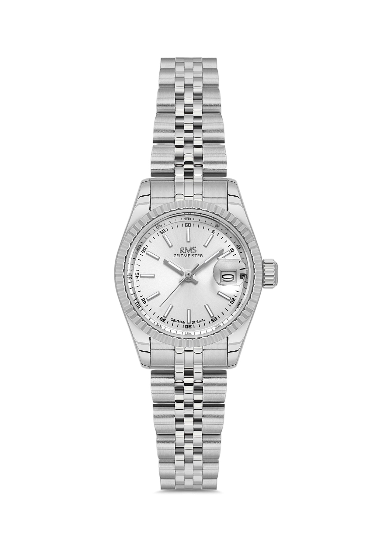 RMS Zeitmeister Silver Dial Silver Plated Women's Watch - Stainless Steel Bracelet - RMS.1.AG2145.10