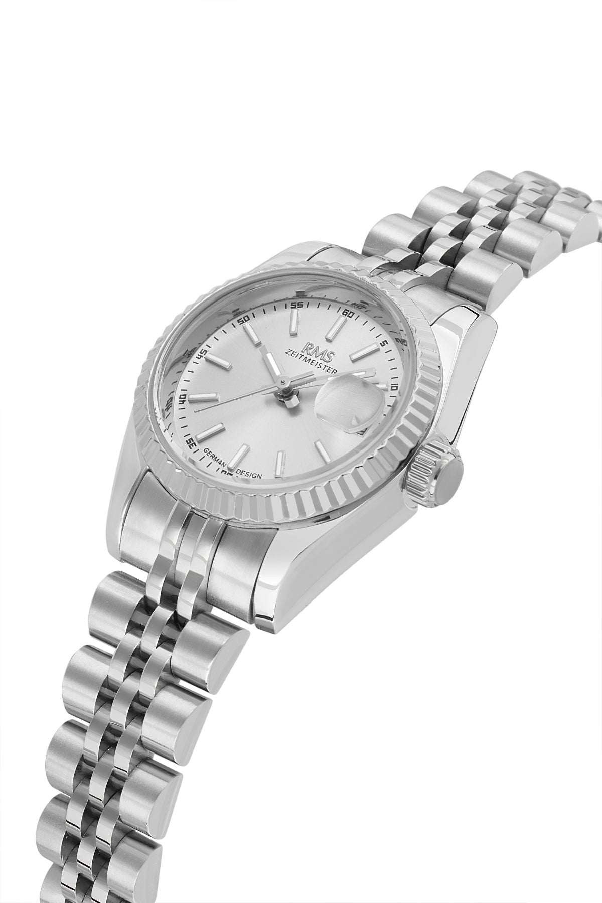 RMS Zeitmeister Silver Dial Silver Plated Women's Watch - Stainless Steel Bracelet - RMS.1.AG2145.10