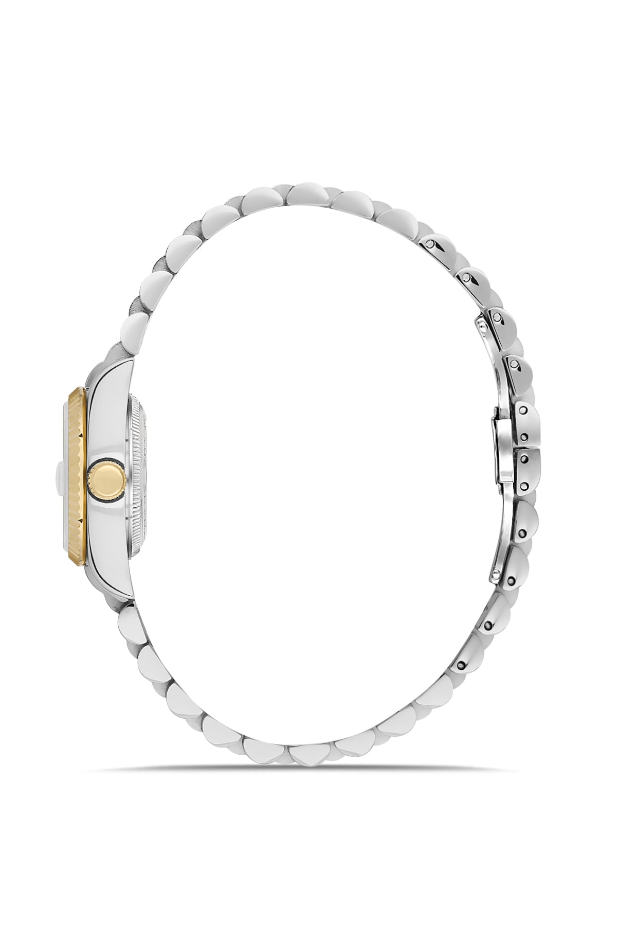 RMS Zeitmeister Burgundy Dial Gold & Silver Plated Women's Watch - Stainless Steel Bracelet - RMS.1.AG2145.413