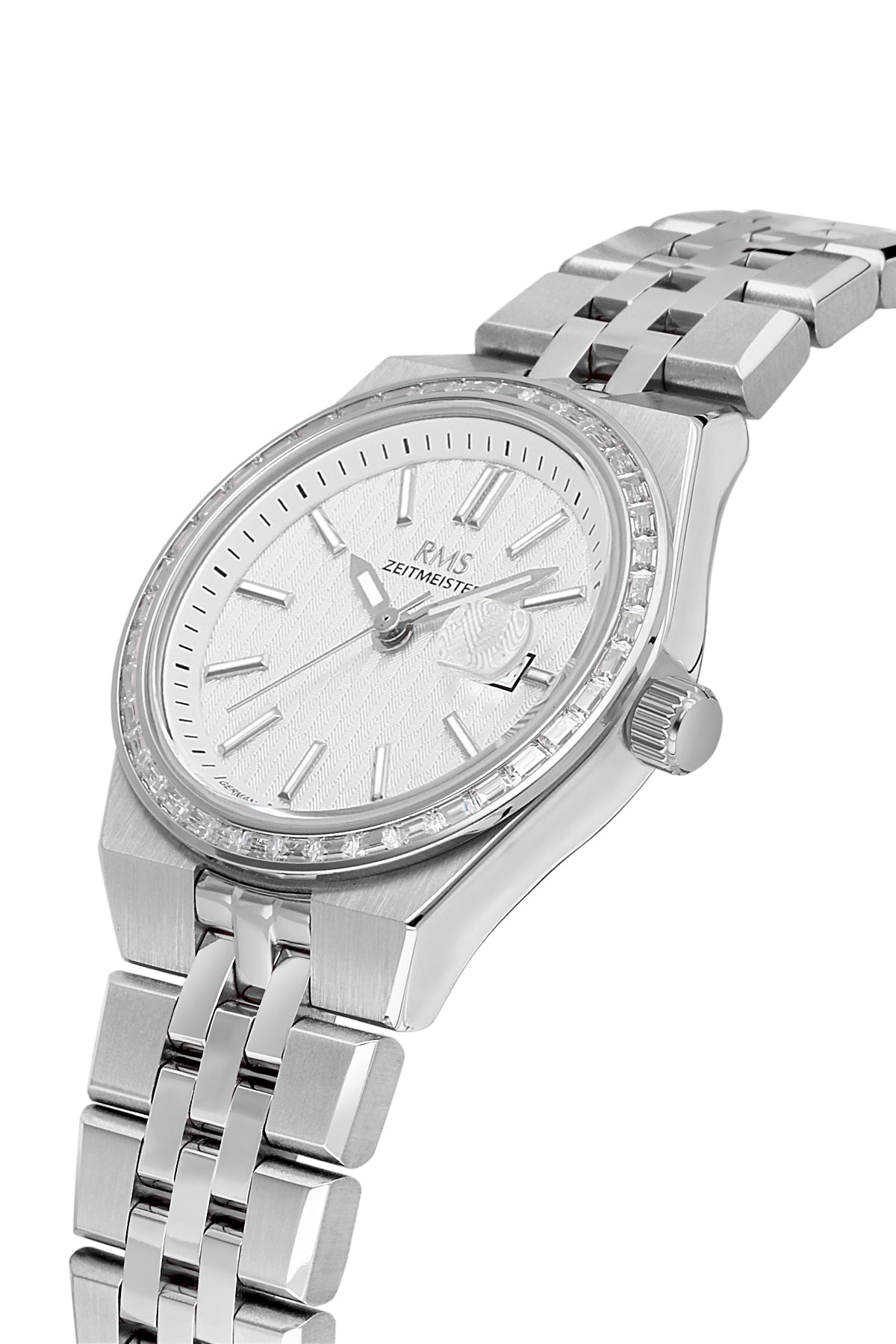 RMS Zeitmeister Silver Dial Silver Plated Women's Watch - Stainless Steel Bracelet - RMS.1.AG2175.10