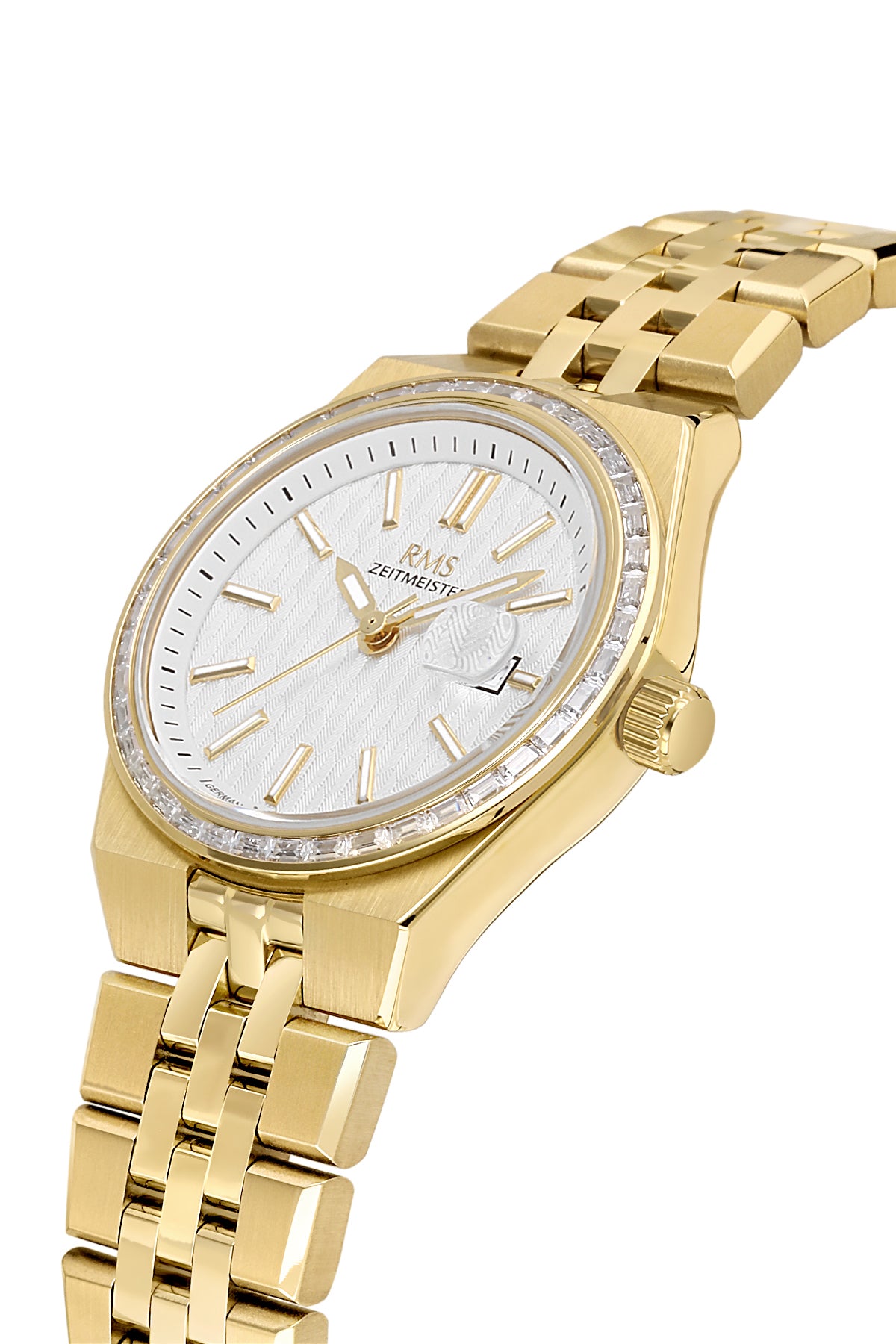 RMS Zeitmeister Silver Dial Gold Plated Women's Watch - Stainless Steel Bracelet - RMS.1.AG2175.20