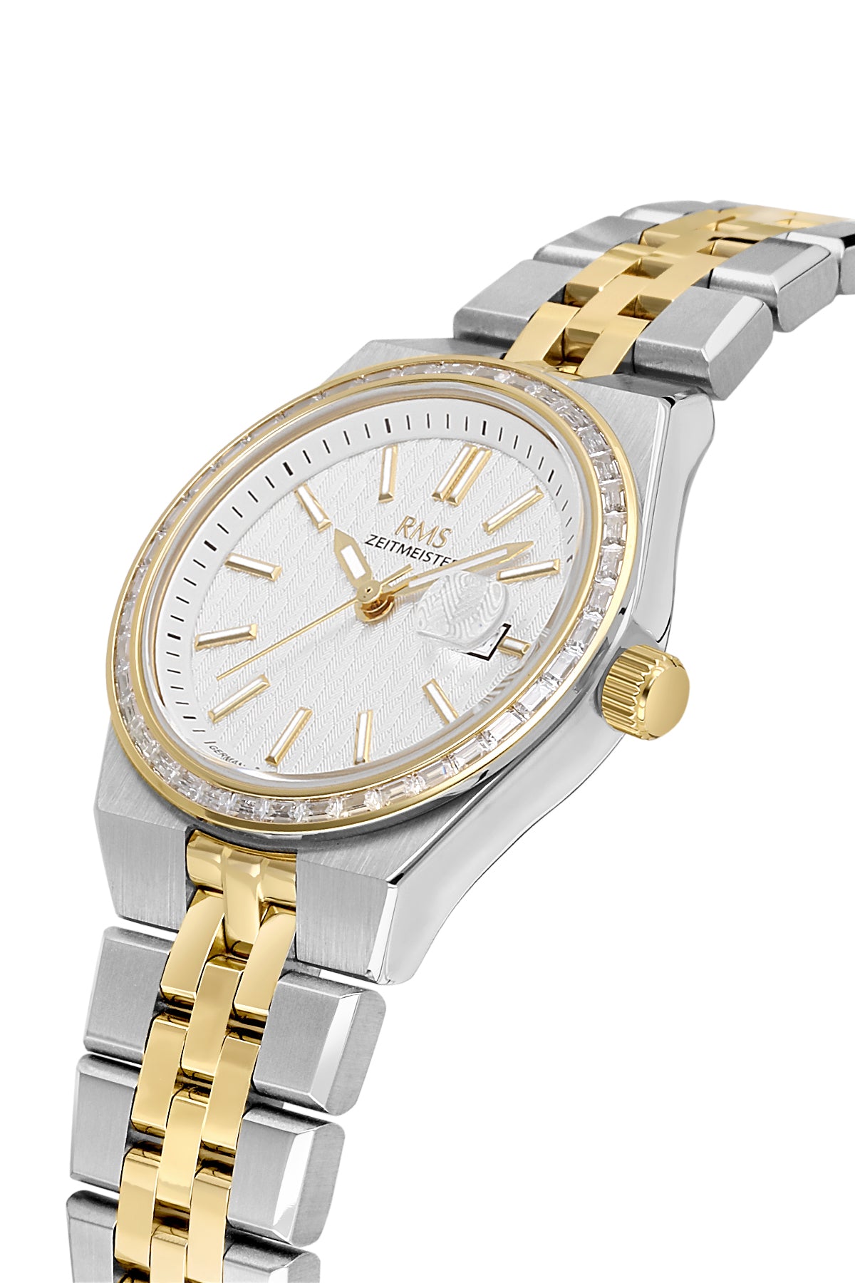 RMS Zeitmeister White Dial Gold & Silver Plated Women's Watch - Stainless Steel Bracelet - RMS.1.AG2175.40