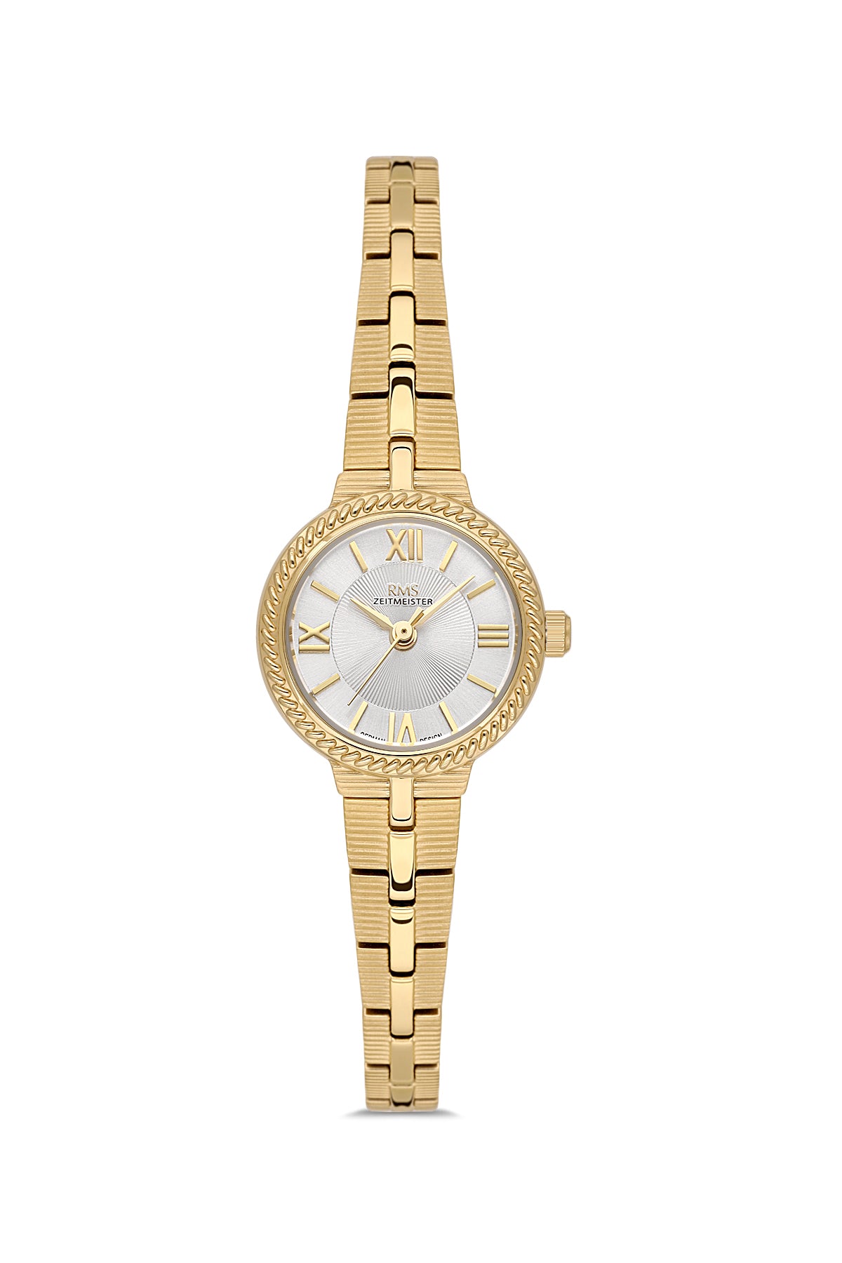 RMS Zeitmeister Silver Dial Gold Plated Women's Watch - Stainless Steel Bracelet - RMS.1.AG2239.20