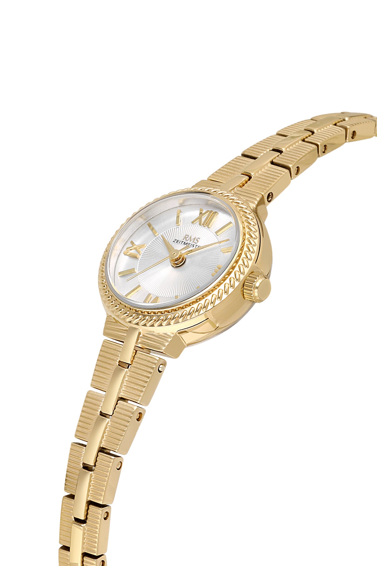 RMS Zeitmeister Silver Dial Gold Plated Women's Watch - Stainless Steel Bracelet - RMS.1.AG2239.20