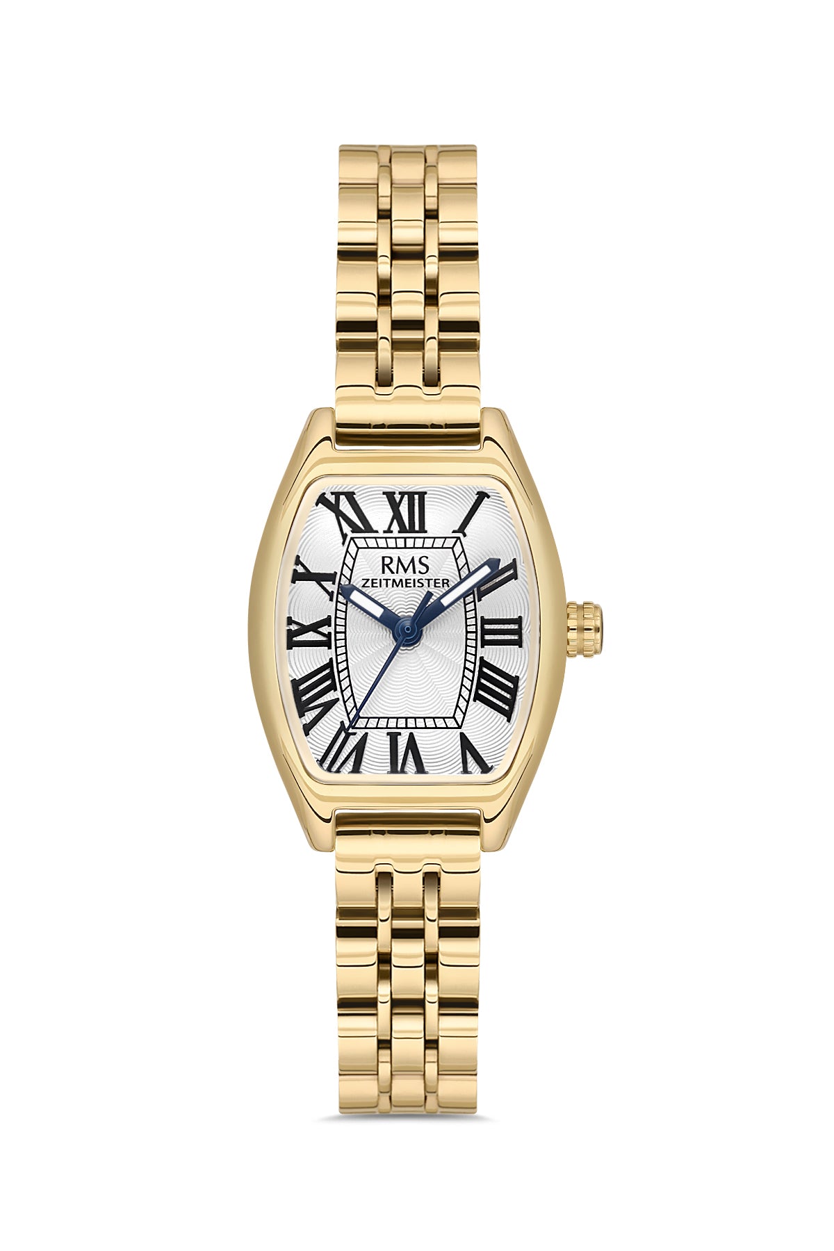 RMS Zeitmeister RMS.1.AG2177.20 women's watch with silver dial, gold case and stainless steel bracelet