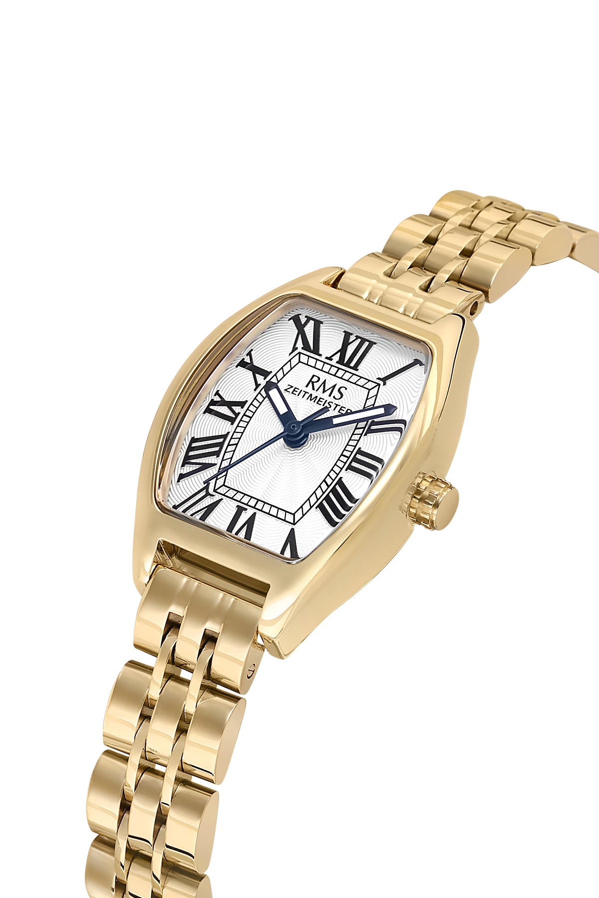 RMS Zeitmeister RMS.1.AG2177.20 women's watch with silver dial, gold case and stainless steel bracelet – view 3