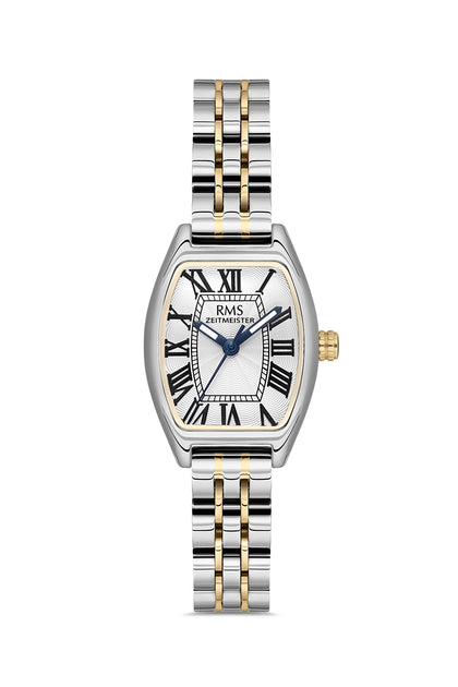 RMS Zeitmeister Silver Dial Gold & Silver Plated Women's Watch - Stainless Steel Bracelet - RMS.1.AG2177.40