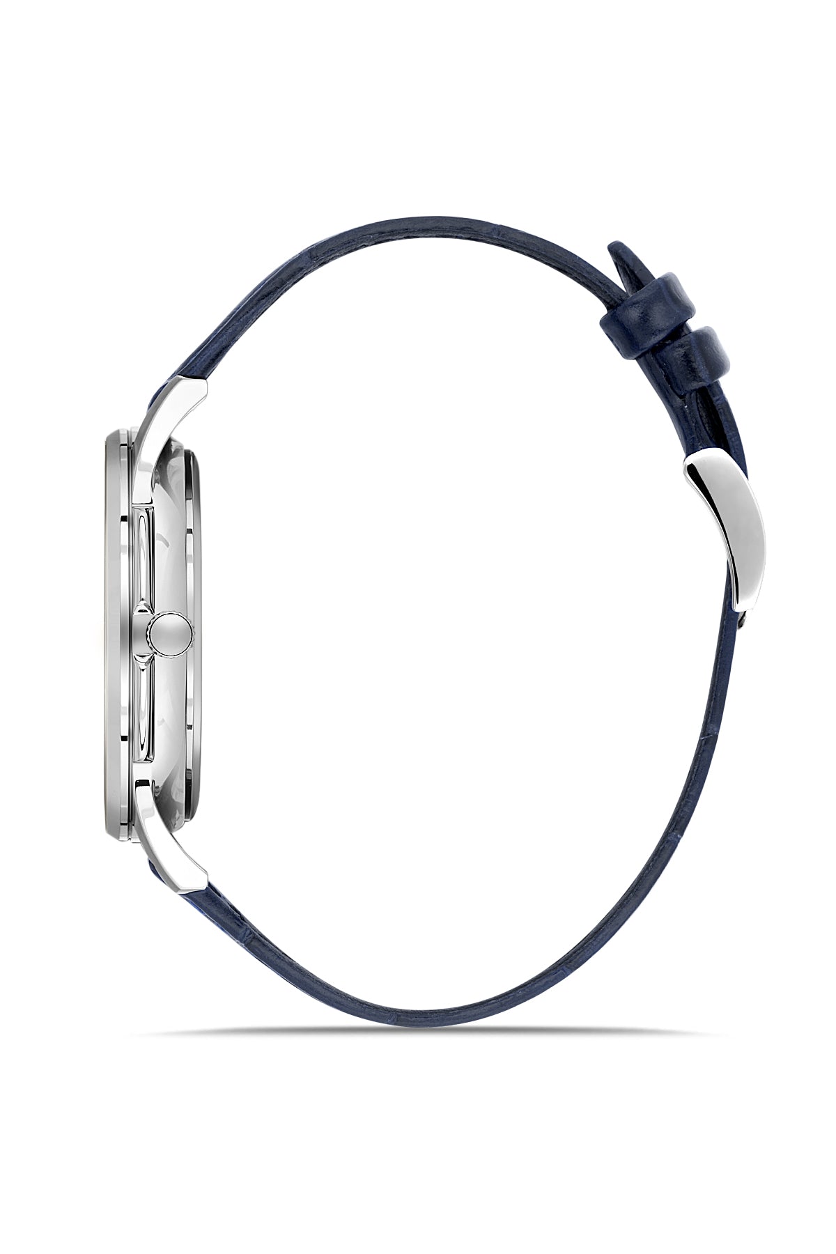 RMS Zeitmeister Blue Dial Silver Plated Men's Watch - Blue Genuine Leather Strap - RMS.1.AG2215.103