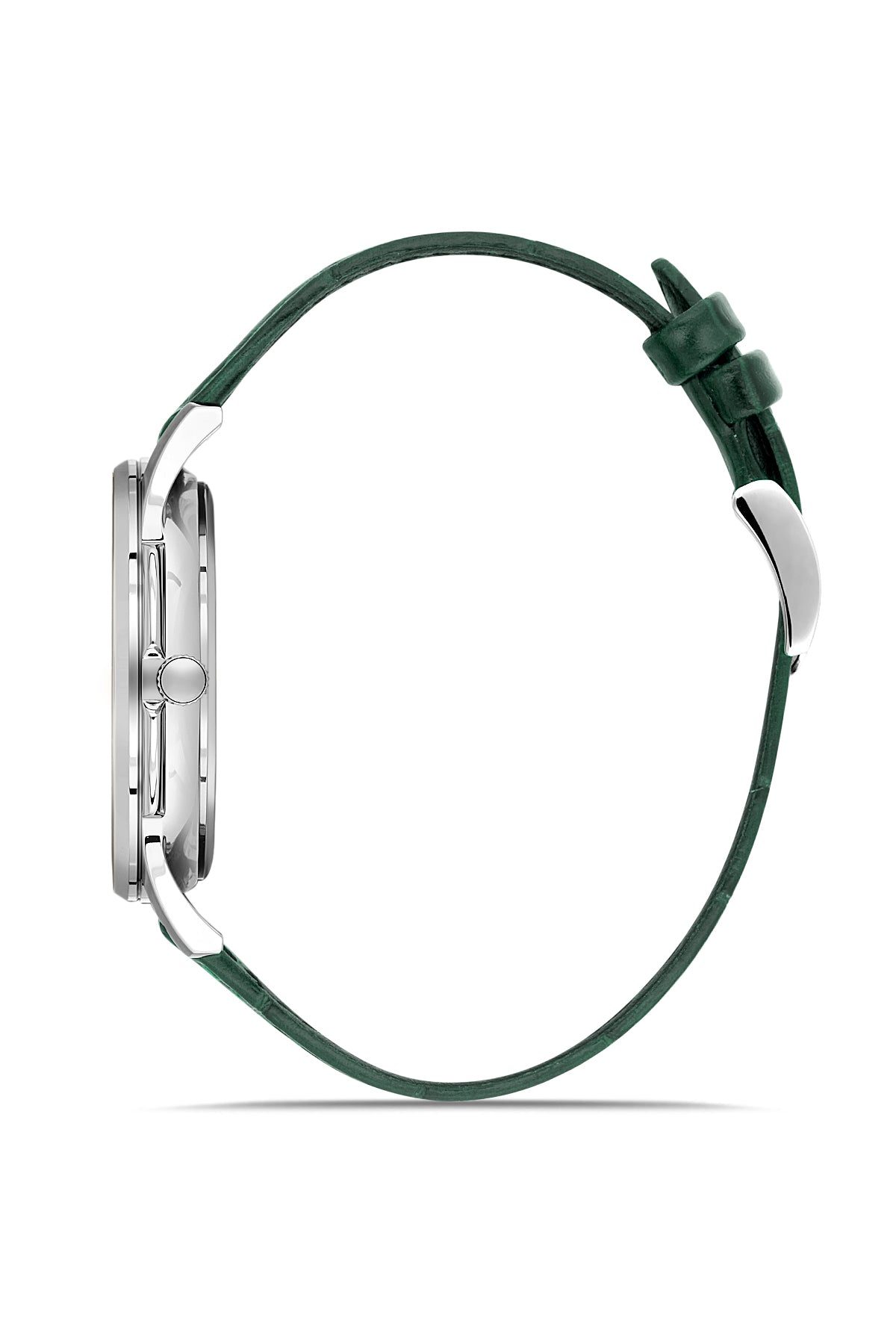 RMS Zeitmeister Green Dial Silver Plated Men's Watch - Green Genuine Leather Strap - RMS.1.AG2215.189