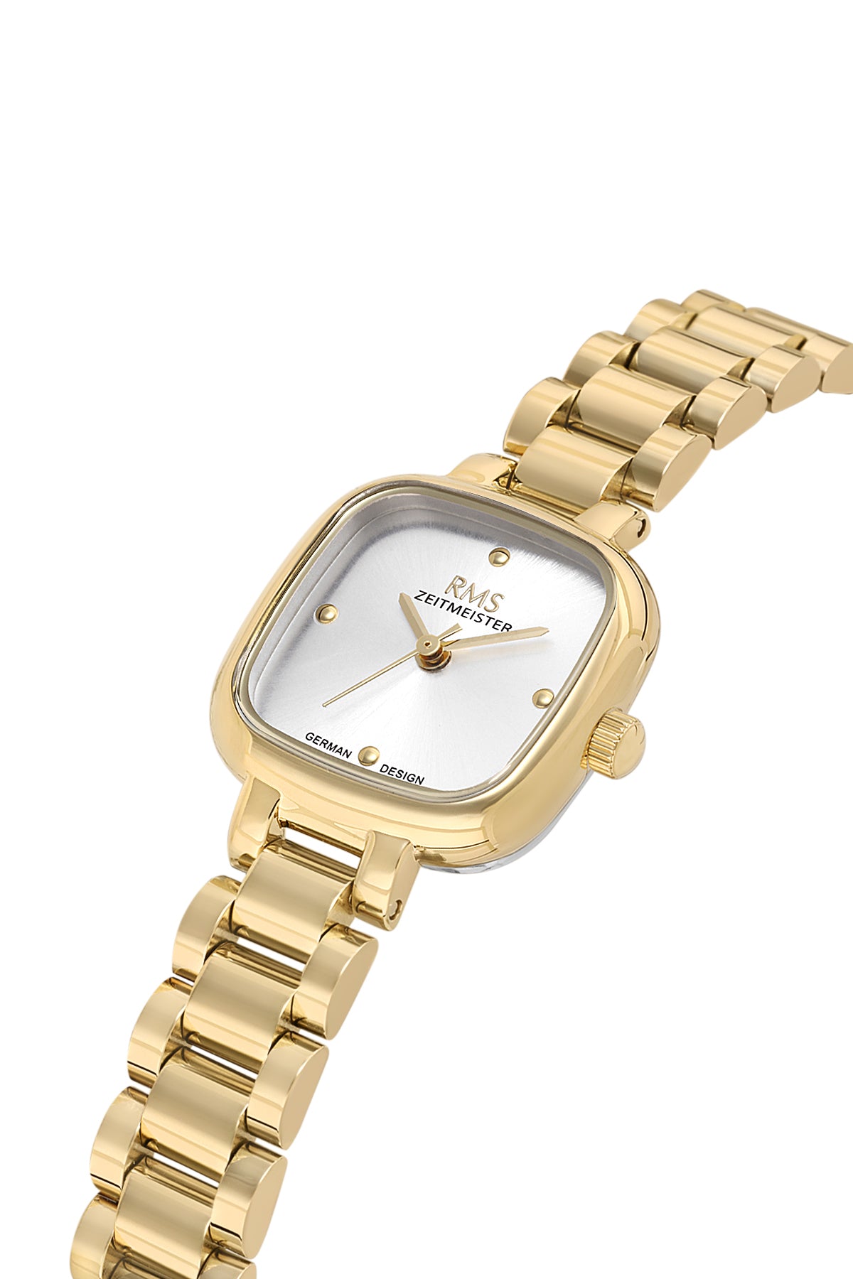 RMS Zeitmeister Silver Dial Gold Plated Women's Watch - Stainless Steel Bracelet - RMS.1.AG2227.20