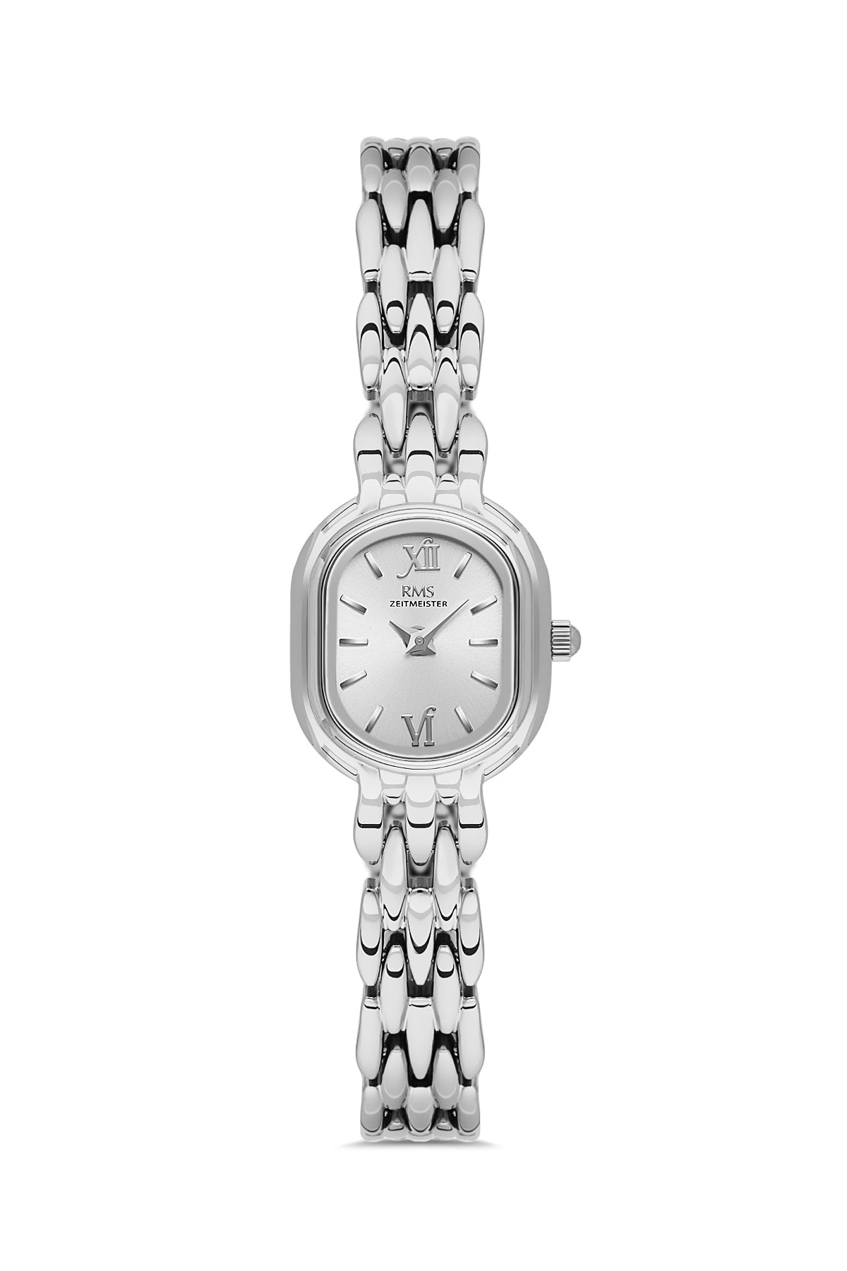 RMS Zeitmeister Silver Dial Silver Plated Women's Watch - Stainless Steel Bracelet - RMS.1.AG2187.10