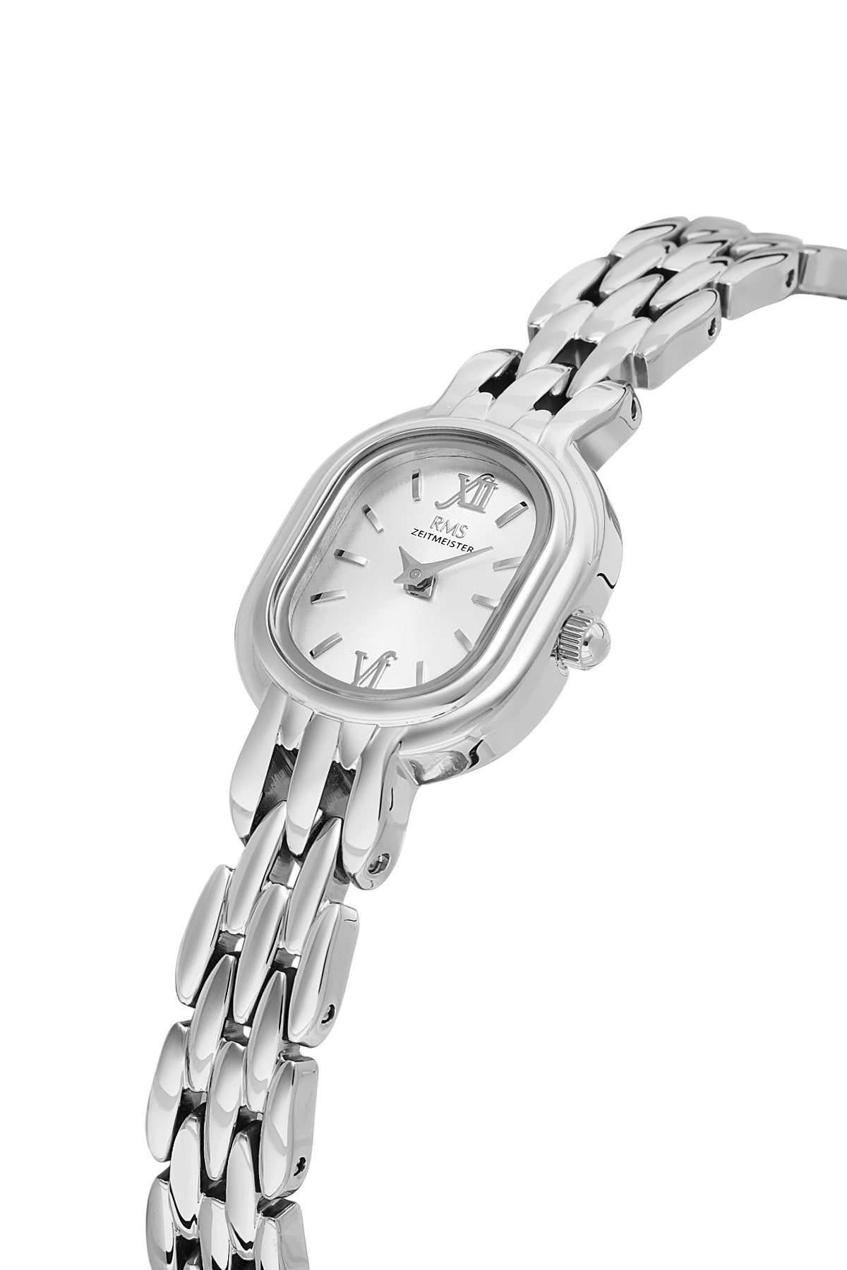 RMS Zeitmeister Silver Dial Silver Plated Women's Watch - Stainless Steel Bracelet - RMS.1.AG2187.10