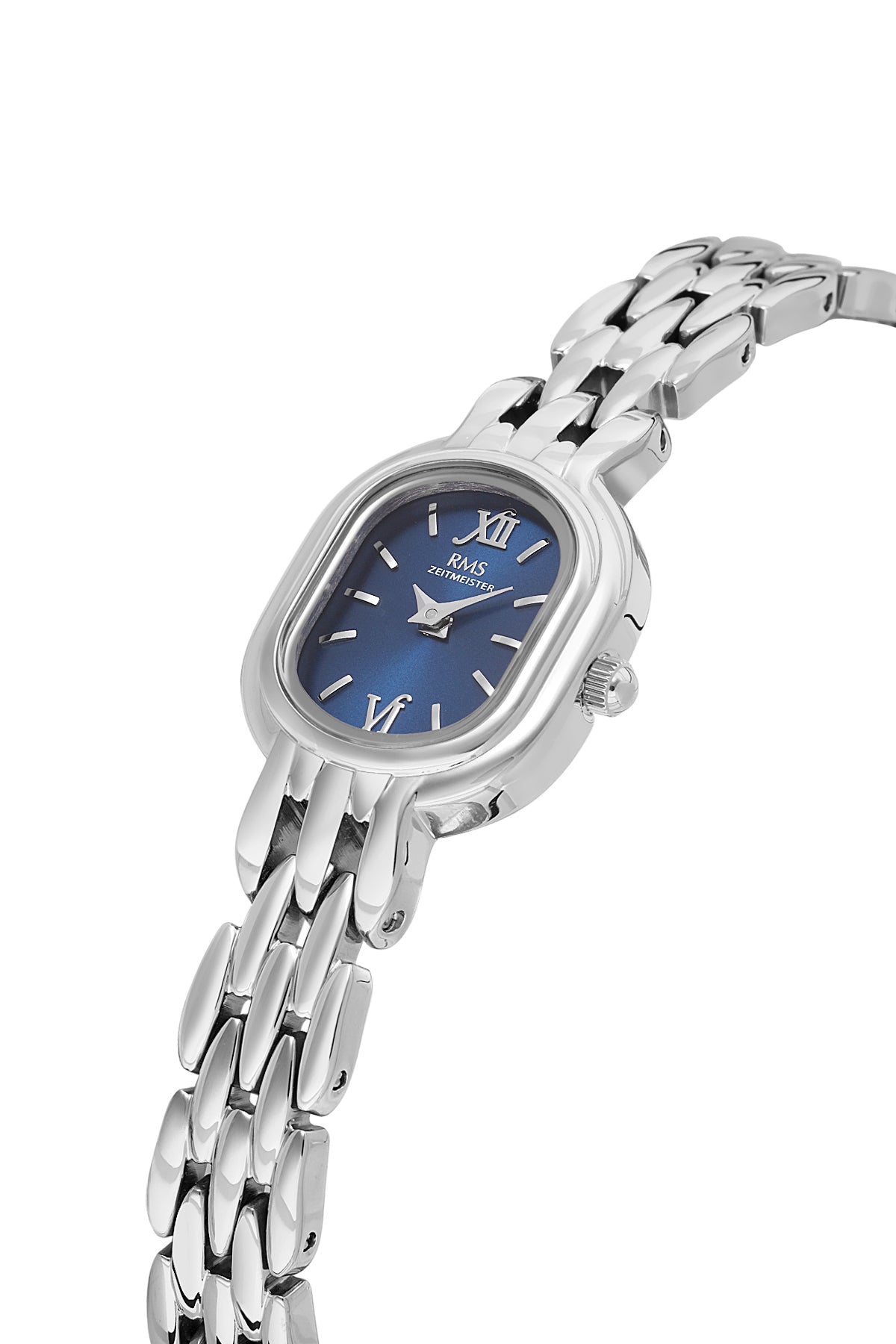 RMS Zeitmeister Blue Dial Silver Plated Women's Watch - Stainless Steel Bracelet - RMS.1.AG2187.13