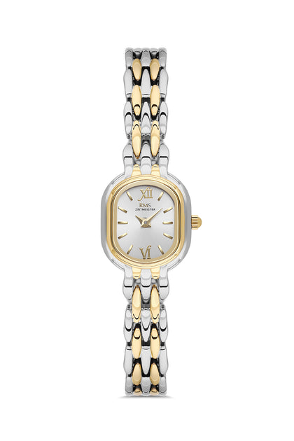 RMS Zeitmeister Silver Dial Gold & Silver Plated Women's Watch - Stainless Steel Bracelet - RMS.1.AG2187.40