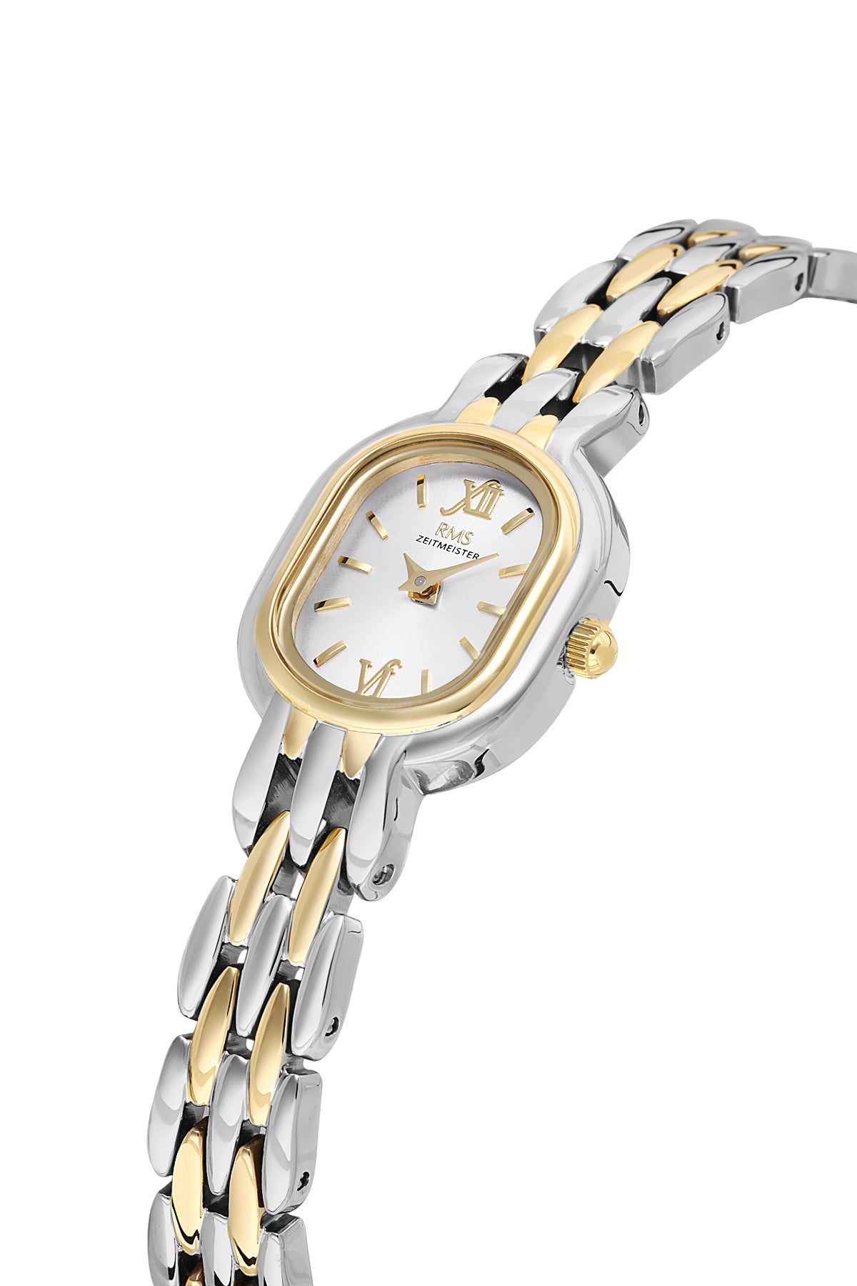 RMS Zeitmeister Silver Dial Gold & Silver Plated Women's Watch - Stainless Steel Bracelet - RMS.1.AG2187.40