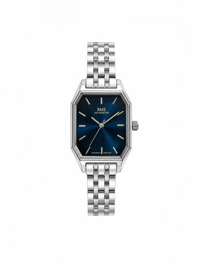 RMS Zeitmeister Blue Dial Silver Plated Women's Watch - Stainless Steel Bracelet - RMS.1.AG2170.13
