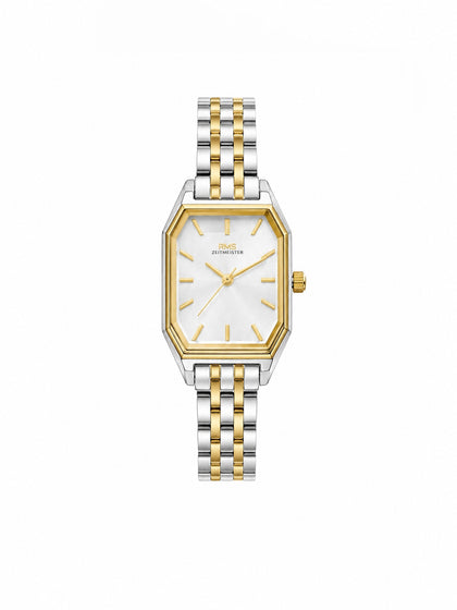 RMS Zeitmeister Silver Dial Gold & Silver Plated Women's Watch - Stainless Steel Bracelet - RMS.1.AG2170.40