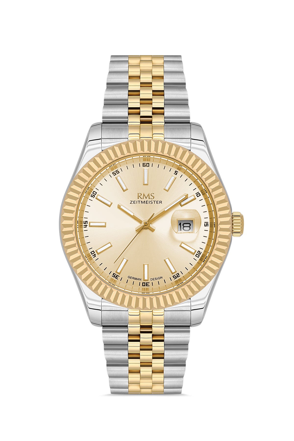 RMS Zeitmeister RMS.1.AG2147.45 men's watch with gold dial, two-tone case and stainless steel bracelet