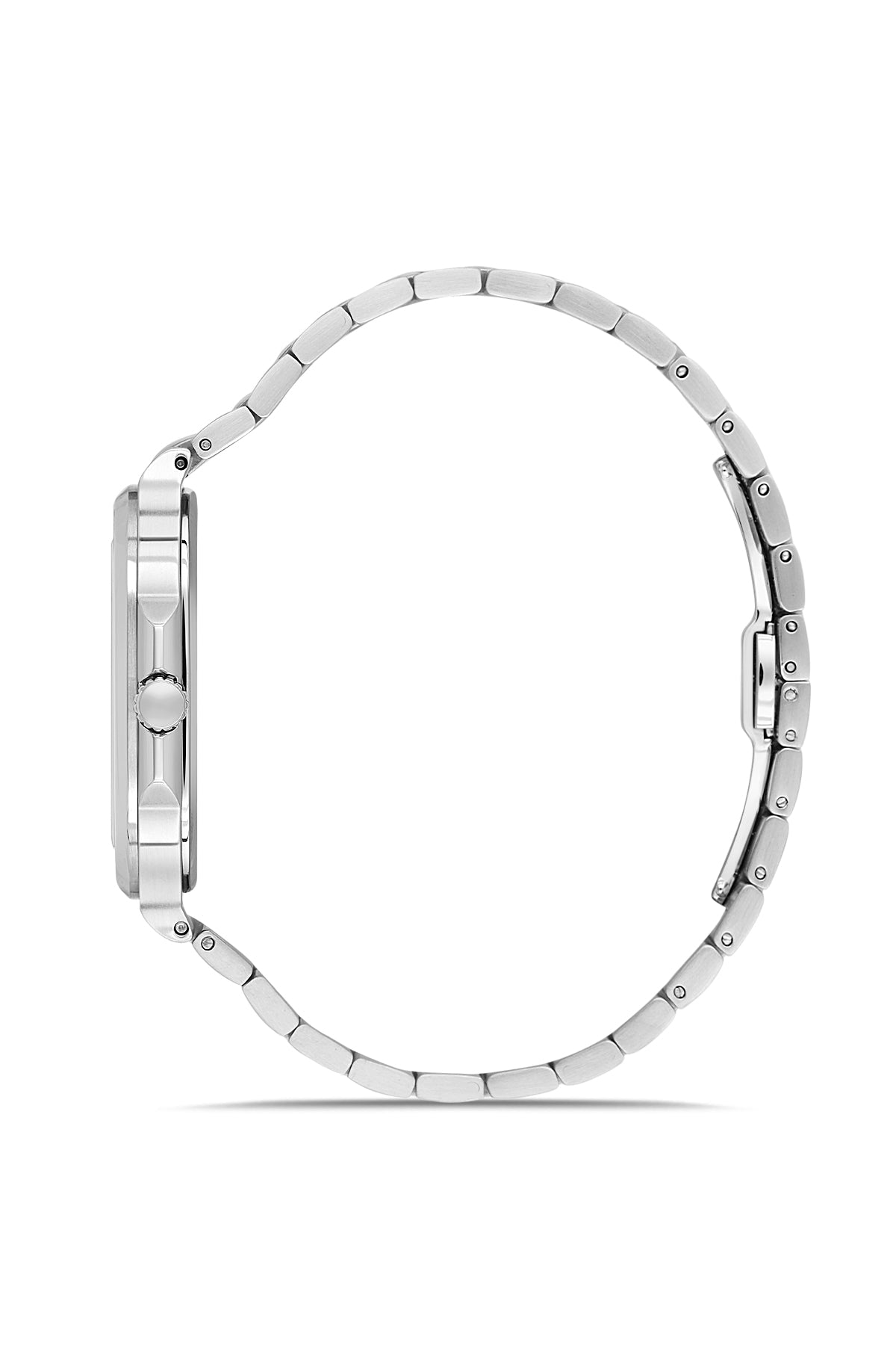 RMS Zeitmeister RMS.1.AG2099.110 men's watch with green dial, silver case and stainless steel bracelet – side view