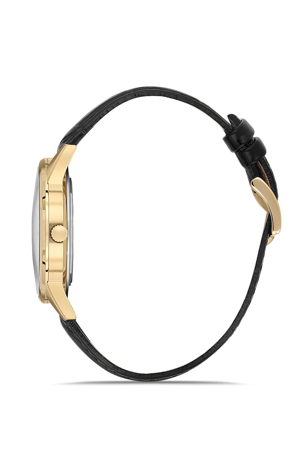 RMS Men's Black Dial Gold Calendar Leather Watch - RMS.1.AG2194.172