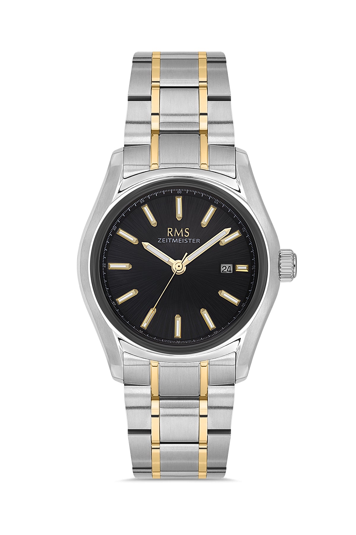 RMS Zeitmeister RMS.1.AG2127.42 men's watch with black dial, two-tone case and stainless steel bracelet
