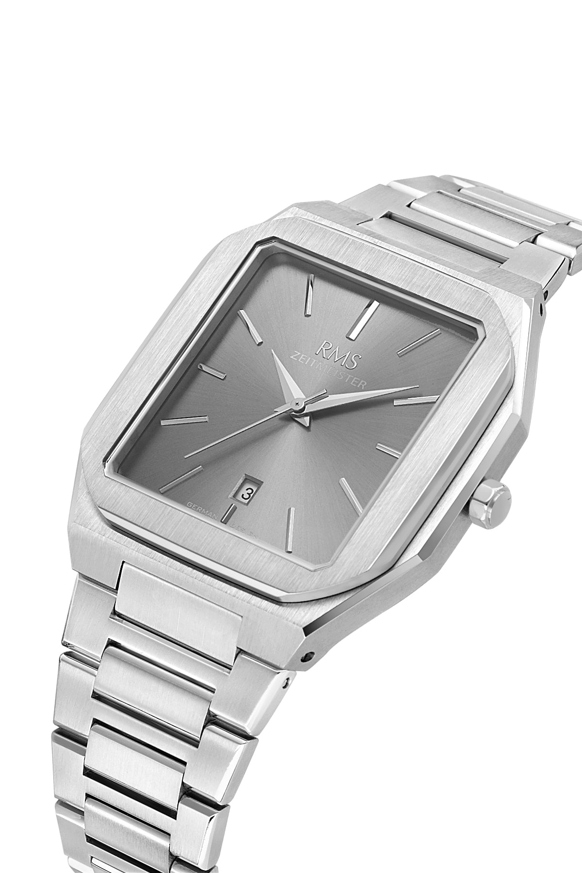 RMS Zeitmeister RMS.1.AG2181.115 men's watch with gray dial, silver case and stainless steel bracelet – view 3