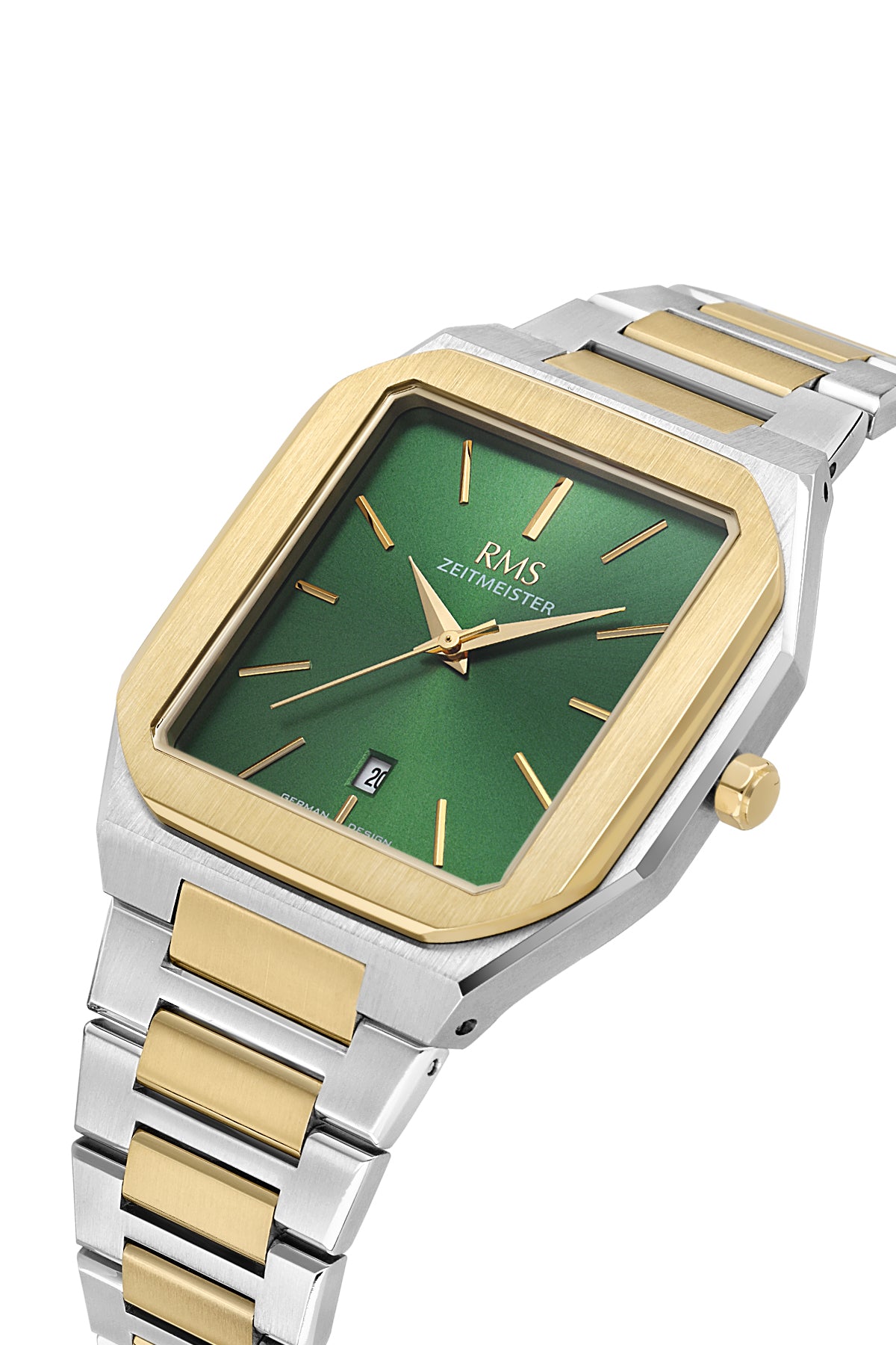 RMS Zeitmeister RMS.1.AG2181.49 men's watch with green dial, two-tone case and stainless steel bracelet – view 3