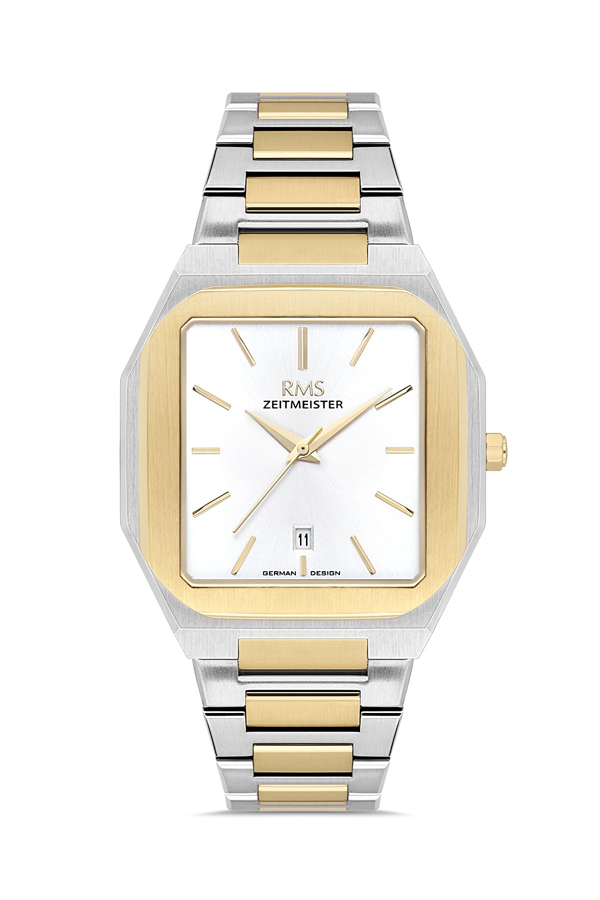 RMS Zeitmeister RMS.1.AG2181.40 men's watch with white dial, two-tone case and stainless steel bracelet