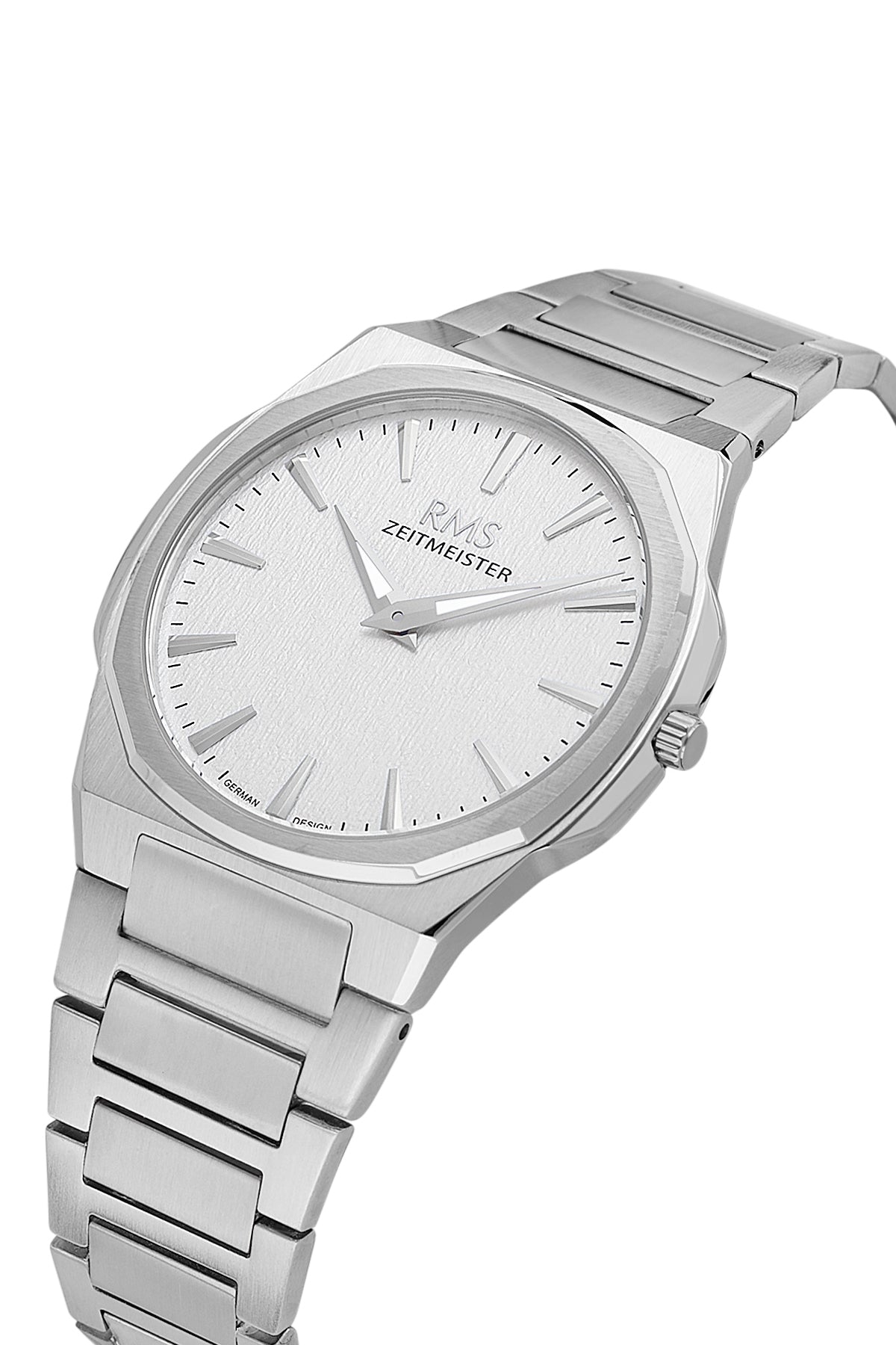 RMS Men's Silver Dial Silver Stainless Steel Watch - RMS.1.AG2180.10