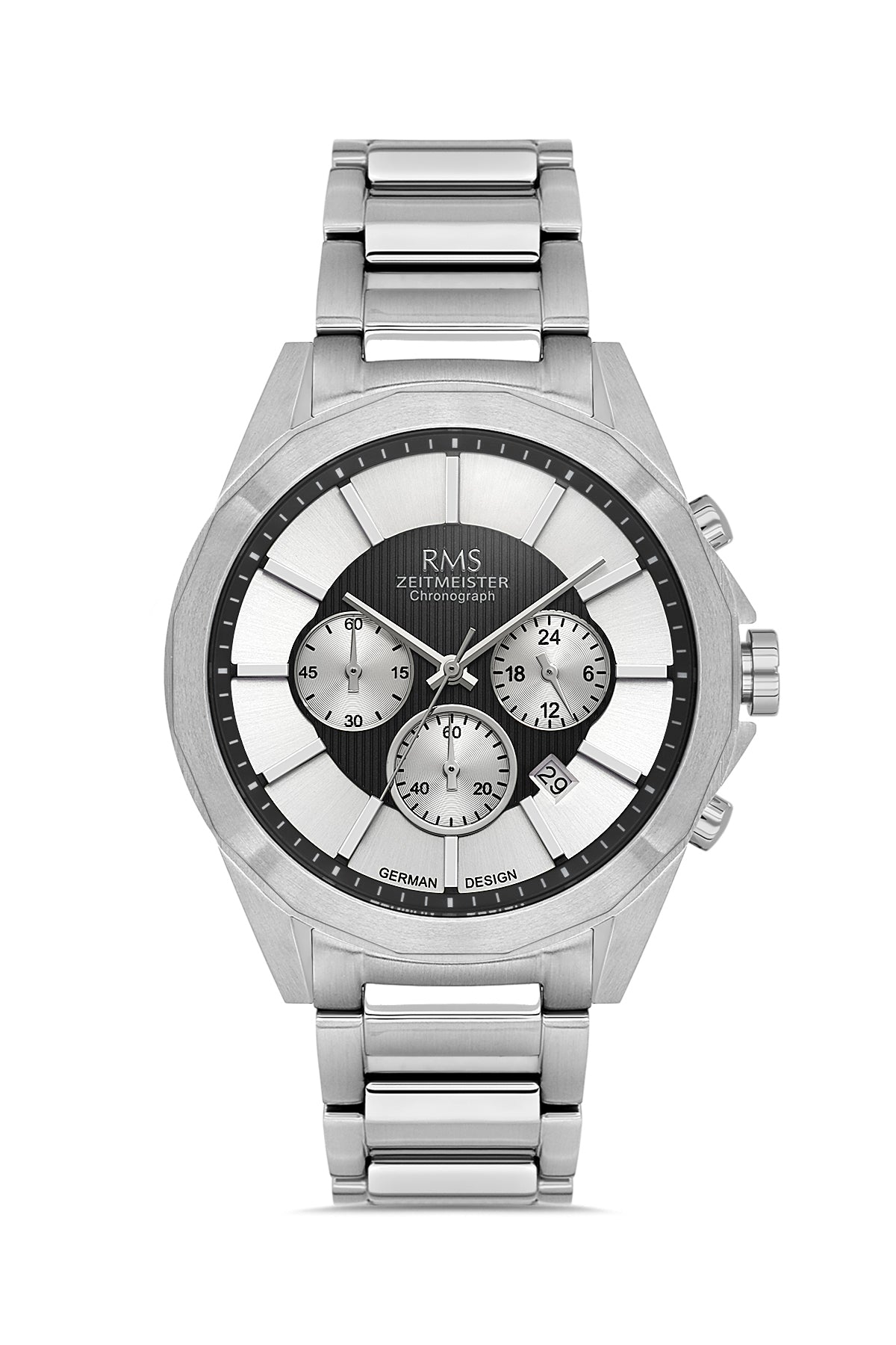 RMS Men's Watch with a Black Dial and Silver Plating - RMS.1.AG1577.02