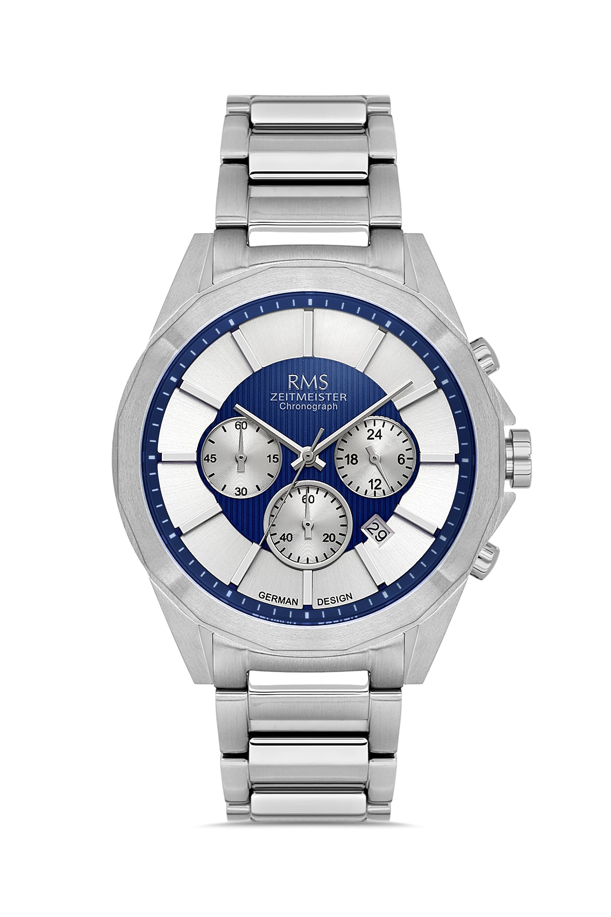 RMS Men's Watch with a Blue Dial and Silver Plating - RMS.1.AG1577.03