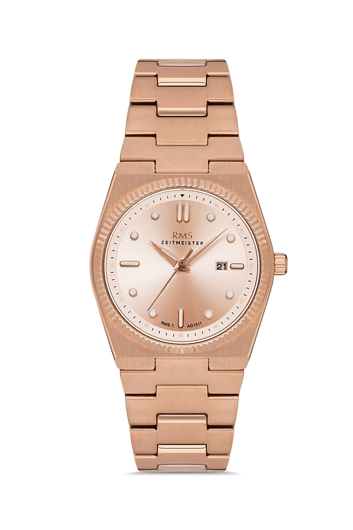 RMS Rose Dial Rose-Coated Women's Wristwatch - RMS.1.AG1511.07