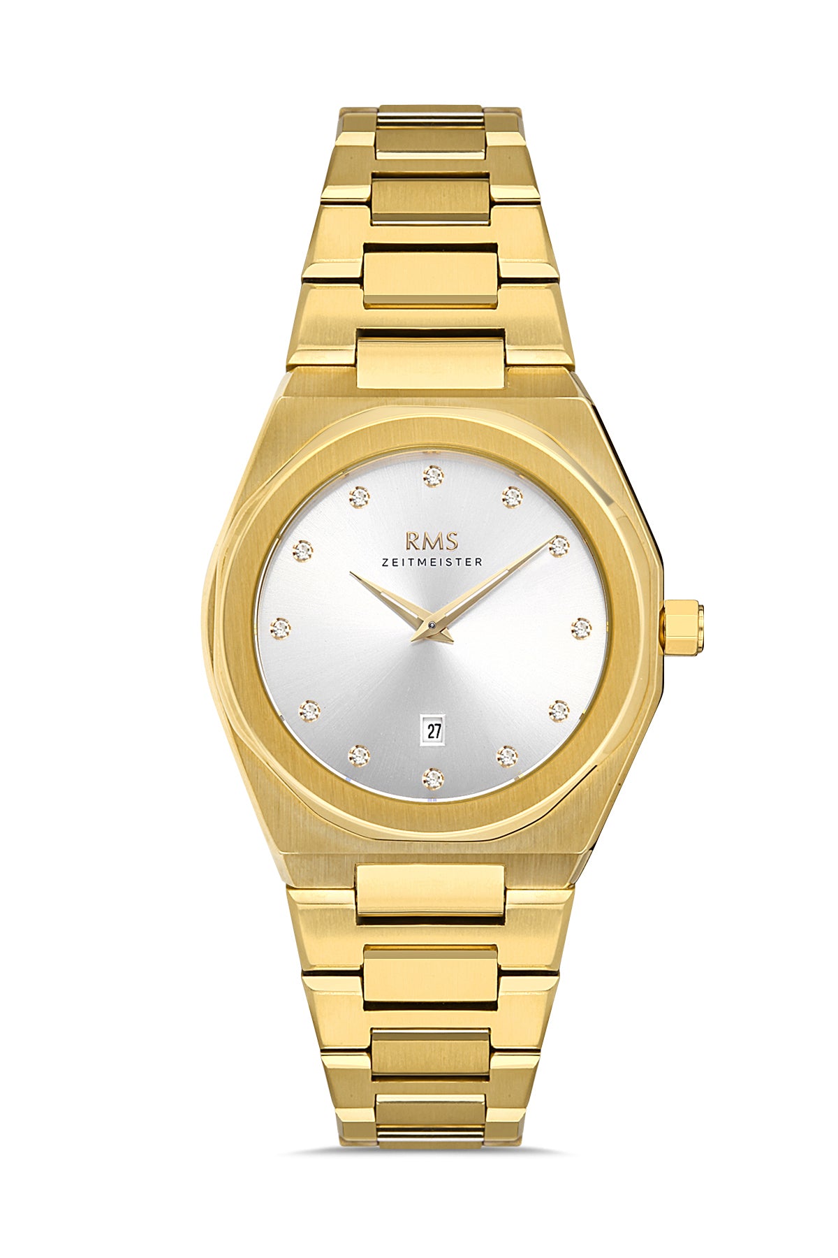 RMS Silver Dial Yellow Coated Women's Wristwatch - RMS.1.AG1408.02