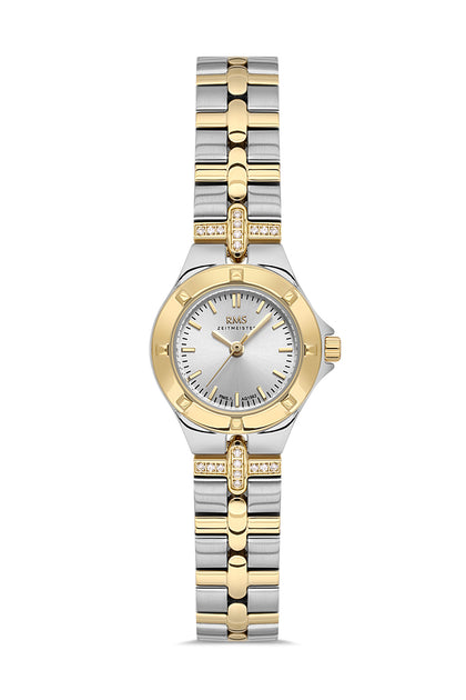 RMS Zeitmeister Silver Dial Gold & Silver Plated Women's Watch - Stainless Steel Bracelet - RMS.1.AG1562.03