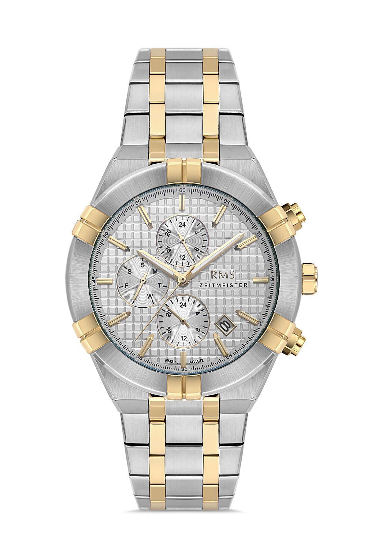 RMS Gümüş Kadran Sarı-Beyaz Kaplama Erkek Saati