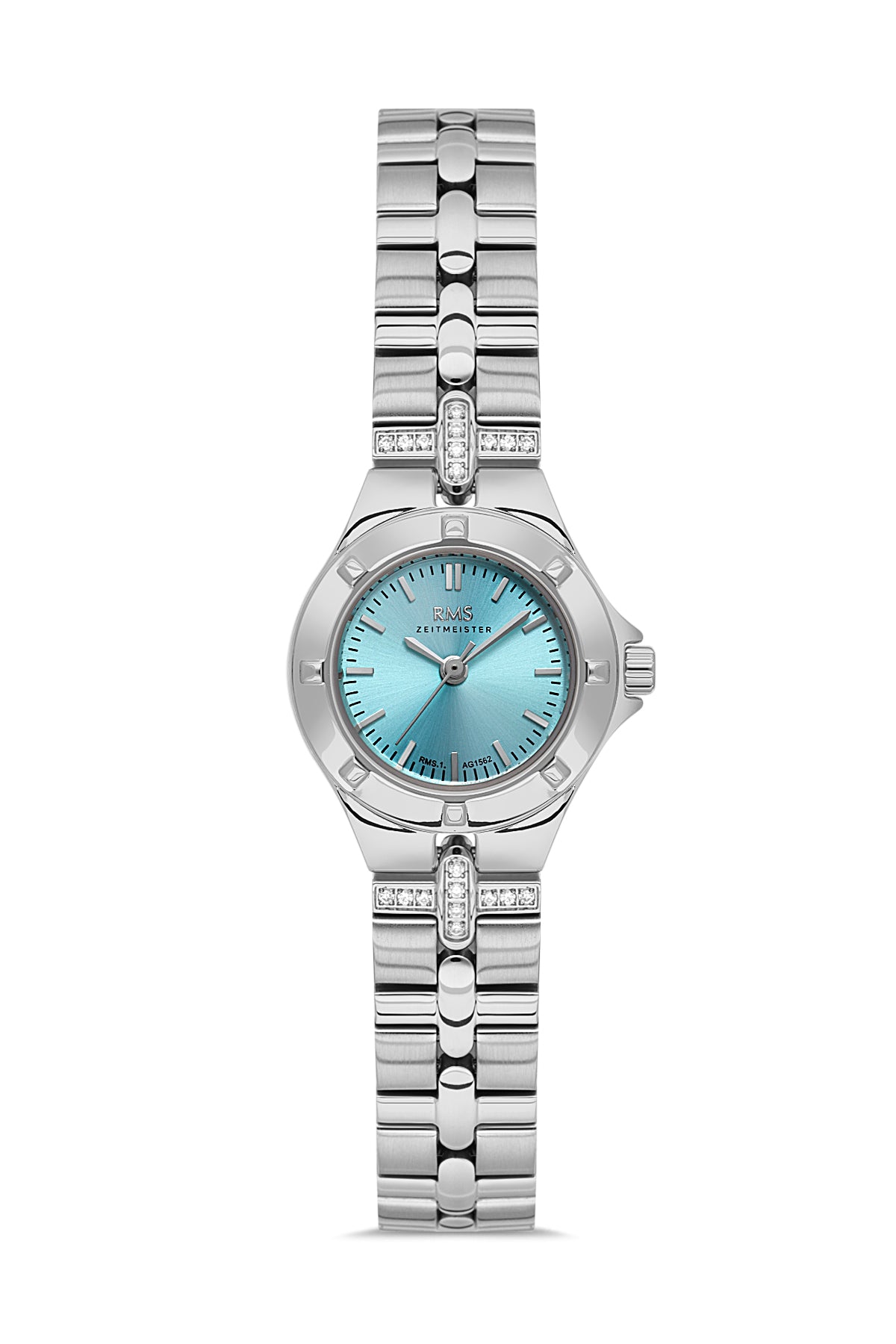 RMS Turquoise Dial Silver Coated Women's Wristwatch - RMS.1.AG1562.09