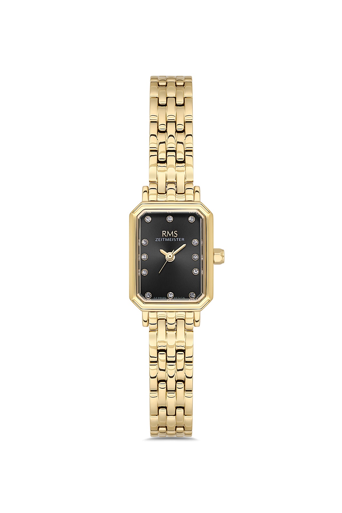 RMS Women's Black Dial Gold Stainless Steel Watch - RMS.1.AG2229.22