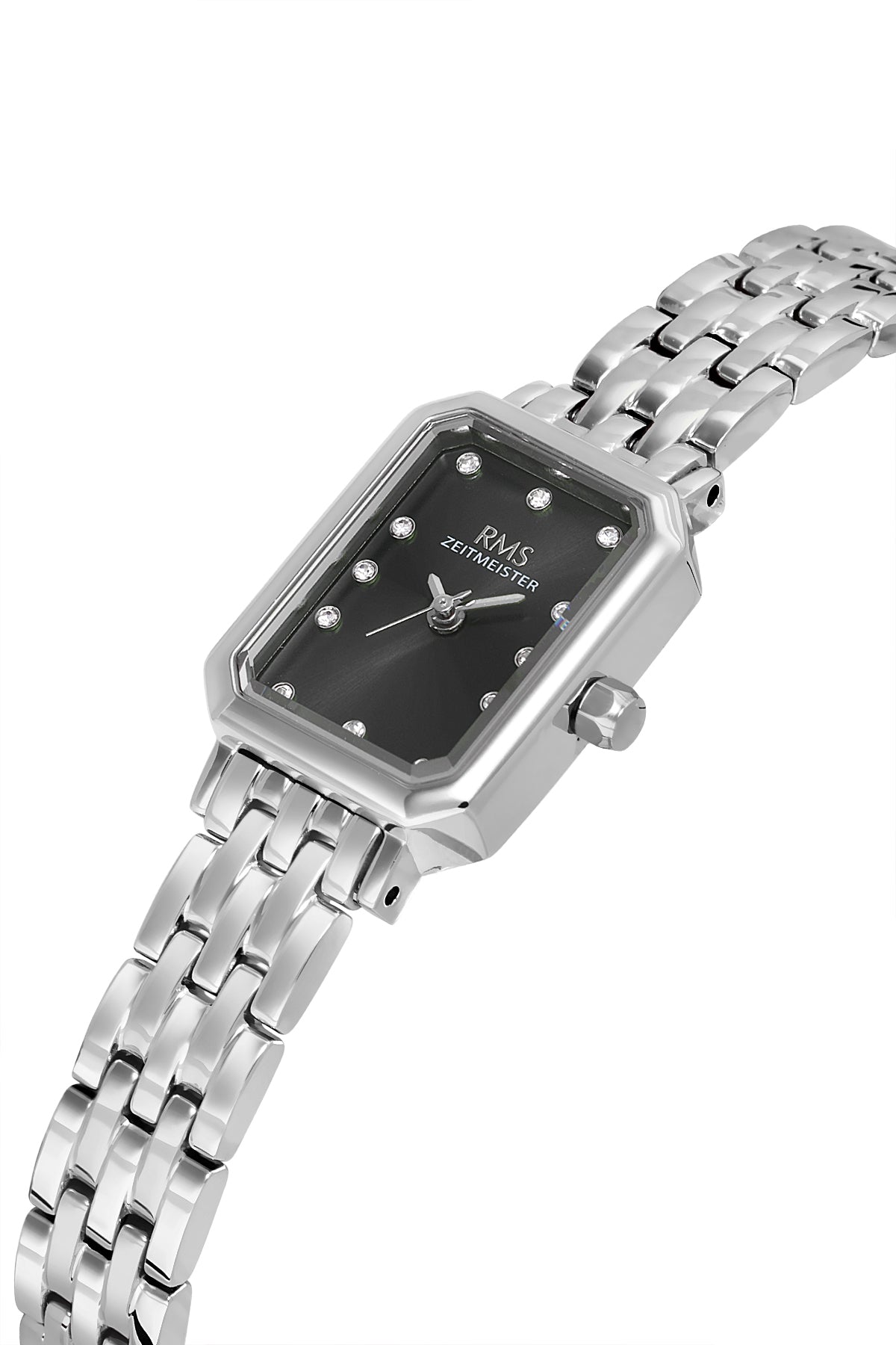 RMS Women's Black Dial Silver Stainless Steel Watch - RMS.1.AG2229.12
