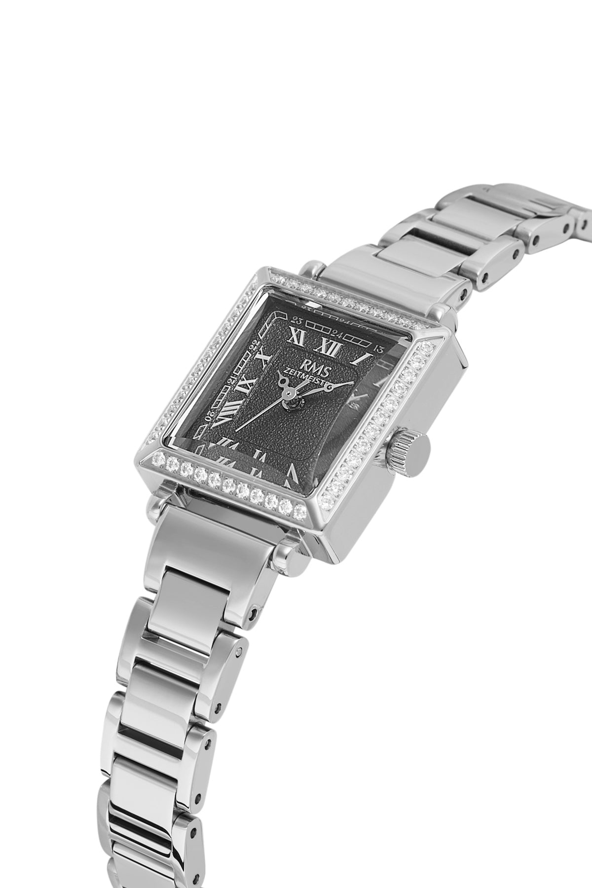 RMS Zeitmeister RMS.1.AG2167.12 women's watch with black dial, silver case and stainless steel bracelet – view 3