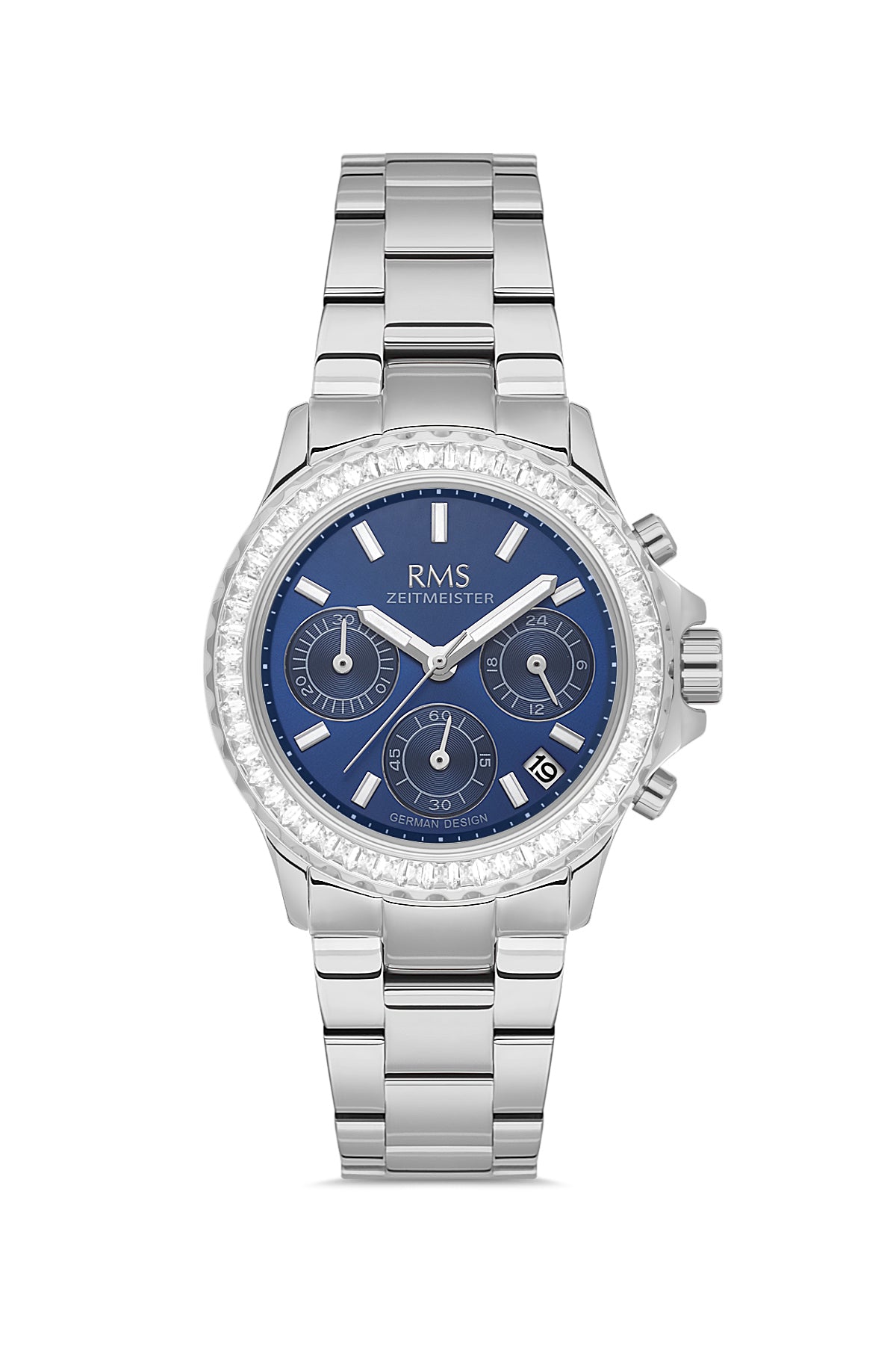 RMS Women's Blue Dial Silver Multi Function Stainless Steel Watch - RMS.1.AG2169.13
