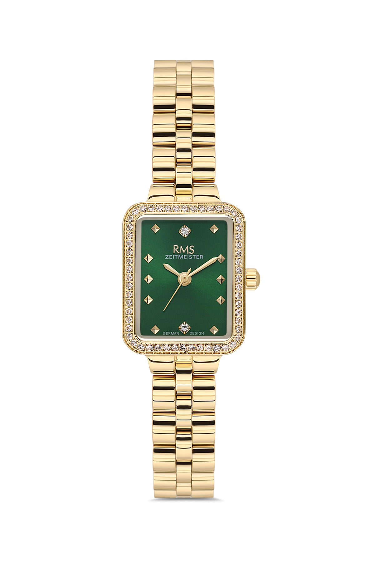 RMS Women's Green Dial Gold Stone Detailed Stainless Steel Watch - RMS.1.AG2225.29