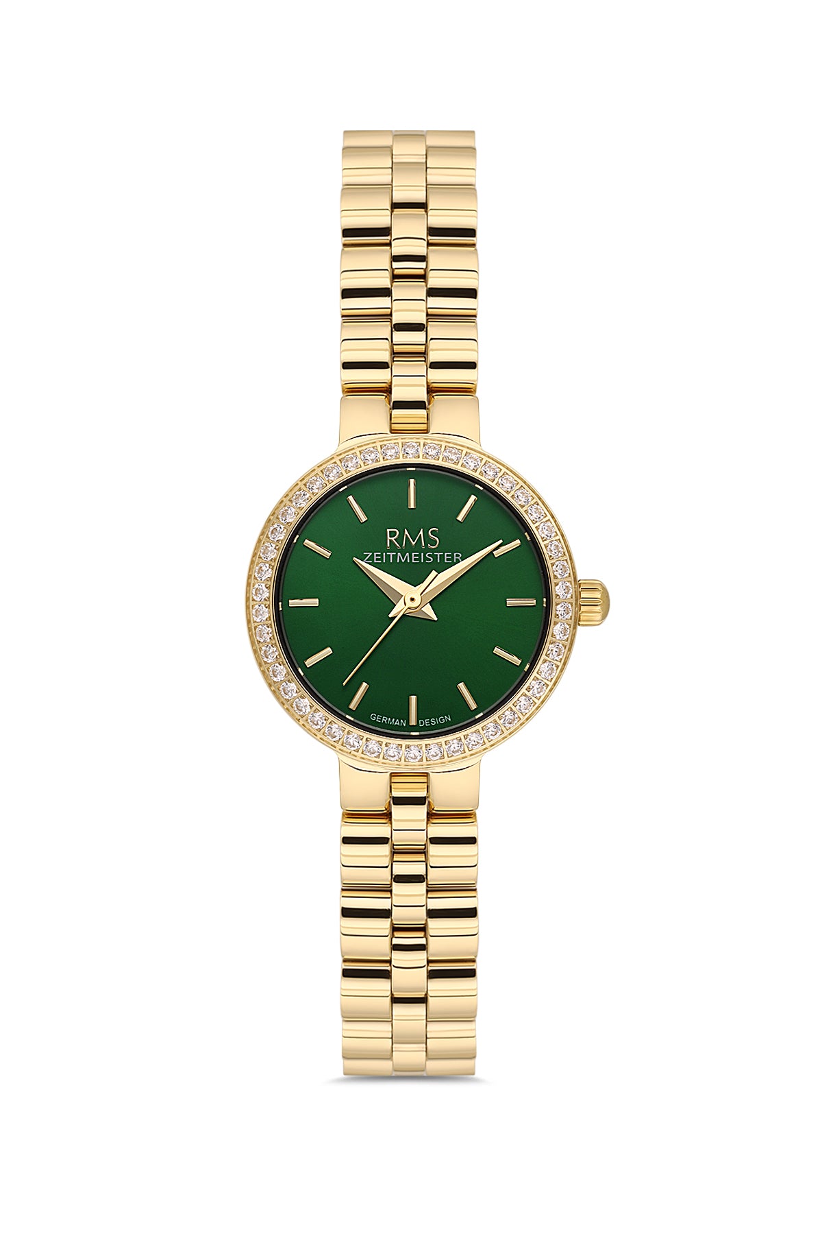 RMS Women's Green Dial Gold Stone Detailed Stainless Steel Watch - RMS.1.AG2226.29