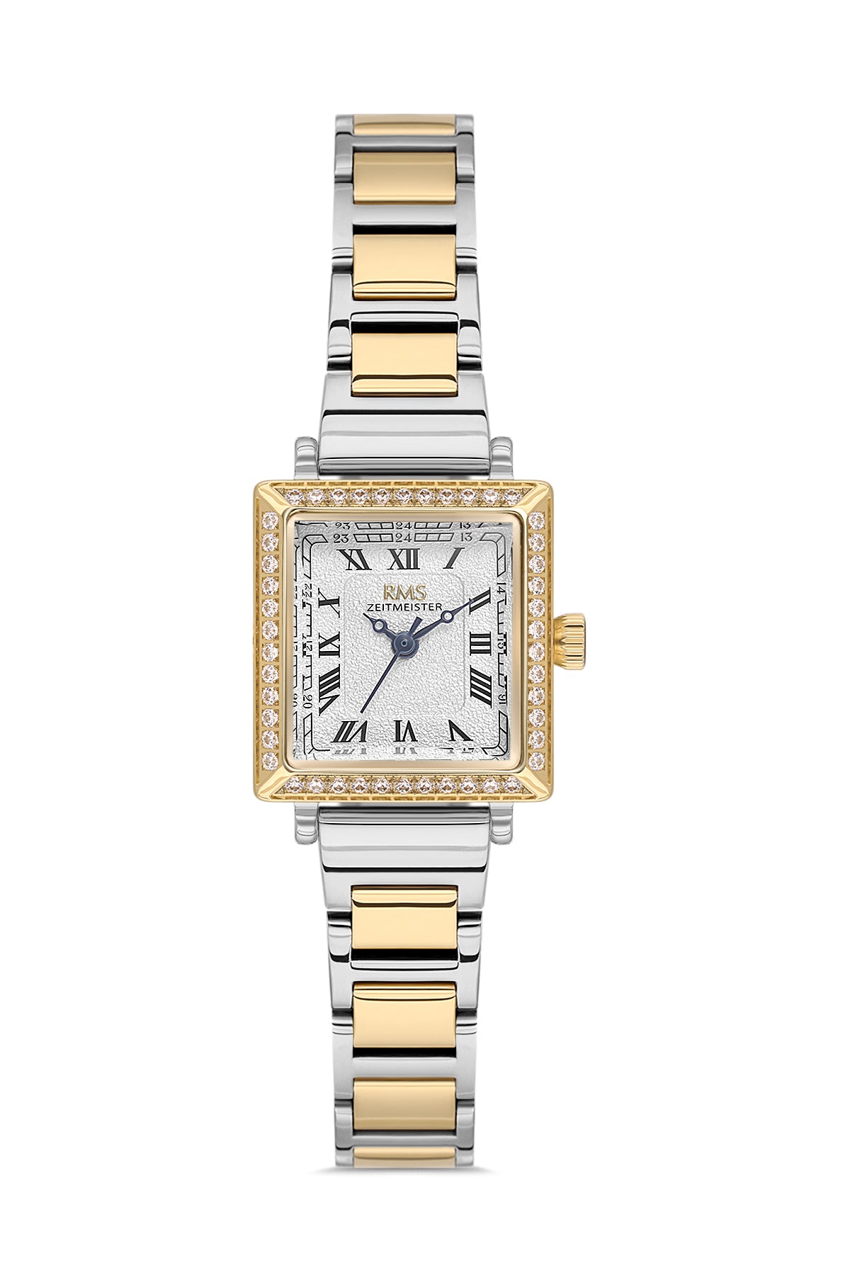 RMS Zeitmeister RMS.1.AG2167.40 women's watch with white dial, two-tone case and stainless steel bracelet