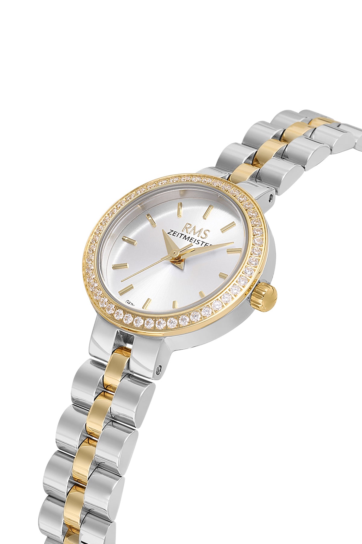 RMS Women's Silver Dial Gold & Silver Stone Detailed Stainless Steel Watch - RMS.1.AG2226.40