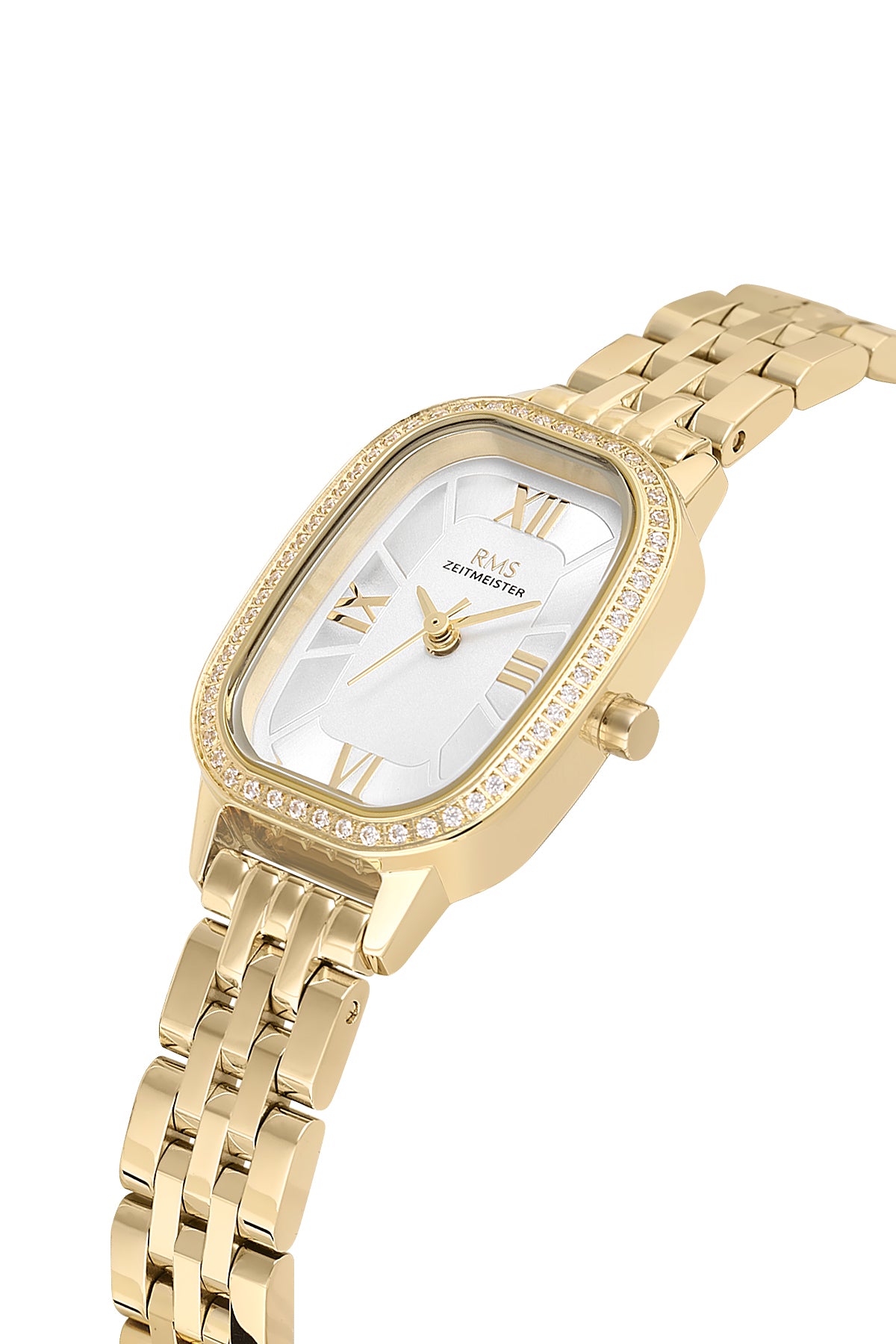 RMS Women's Silver Dial Gold Stone Detailed Stainless Steel Watch - RMS.1.AG2158.20